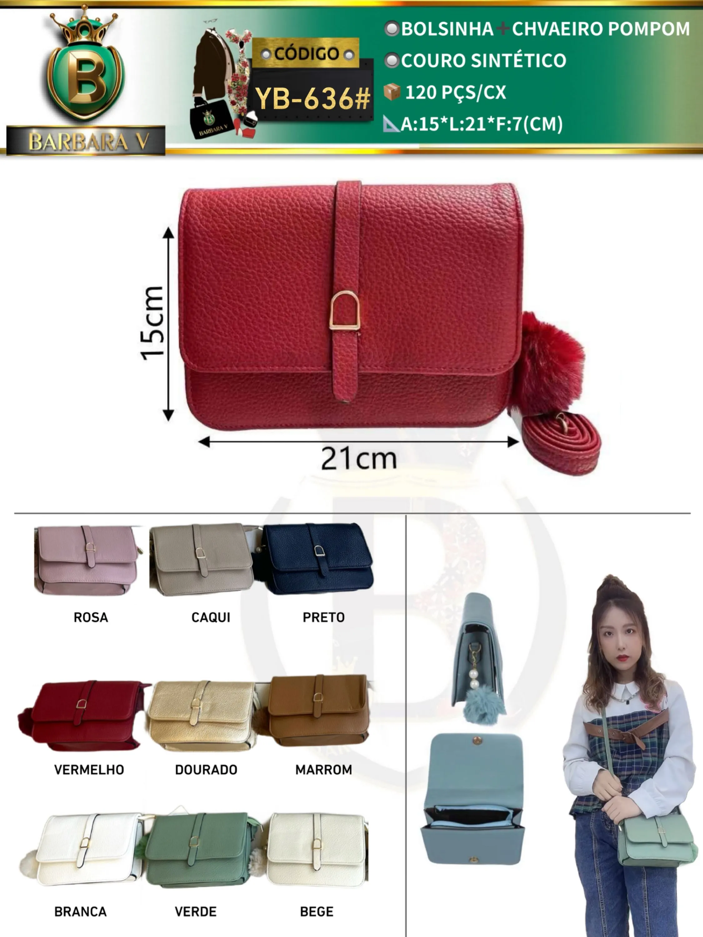 BARBARA V BOLSAS/bolsinha feminina (YB-636#)