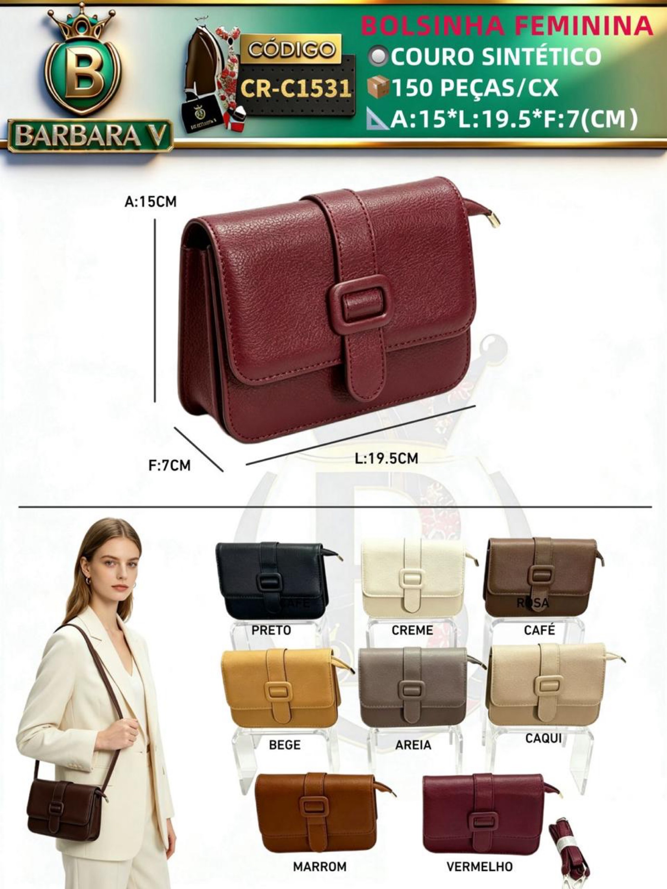 BARBARA V BOLSAS/bolsinha feminina(CR-C1531)