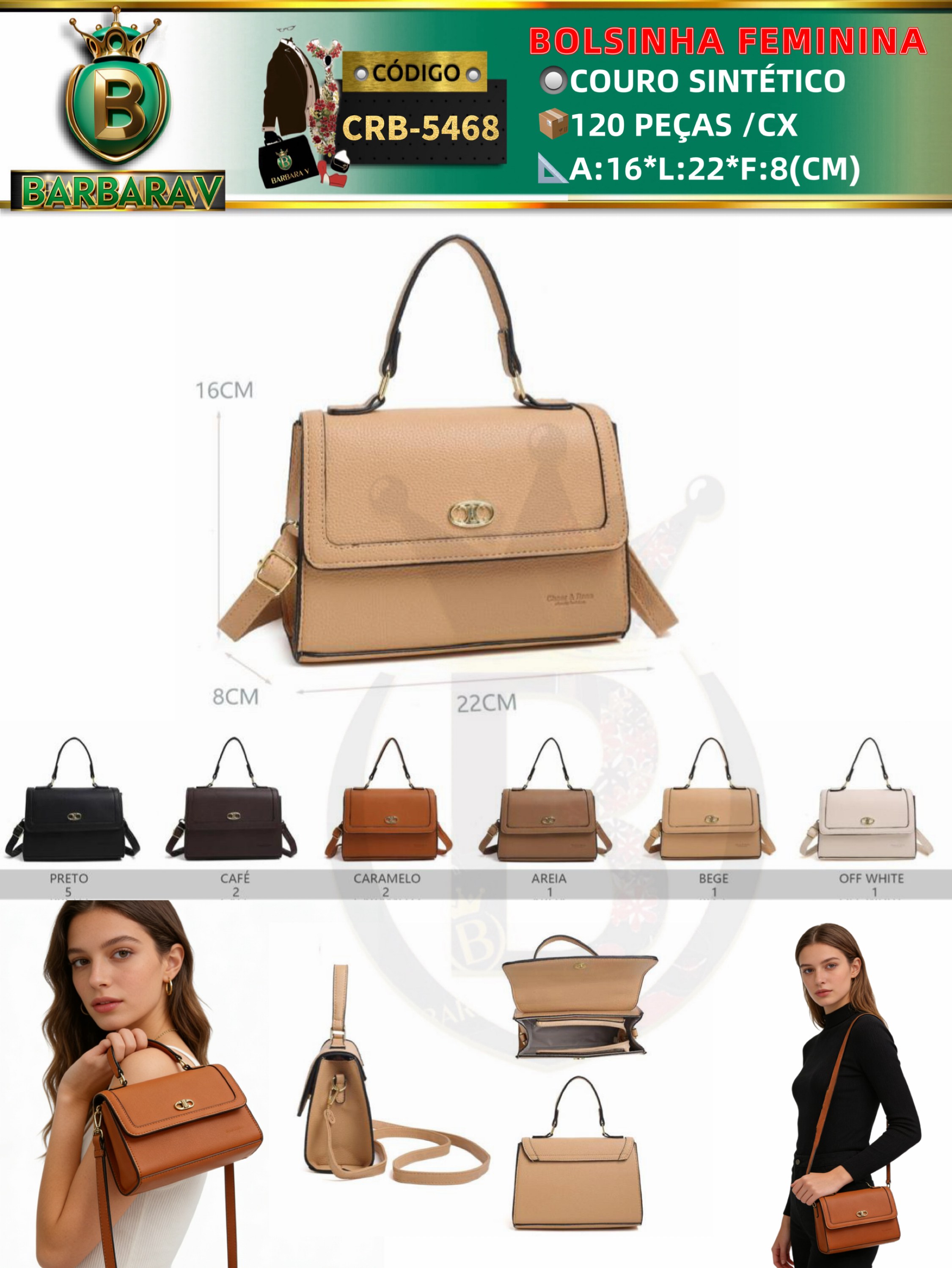 BARBARA V BOLSAS/bolsinha feminina(CRB-5468)