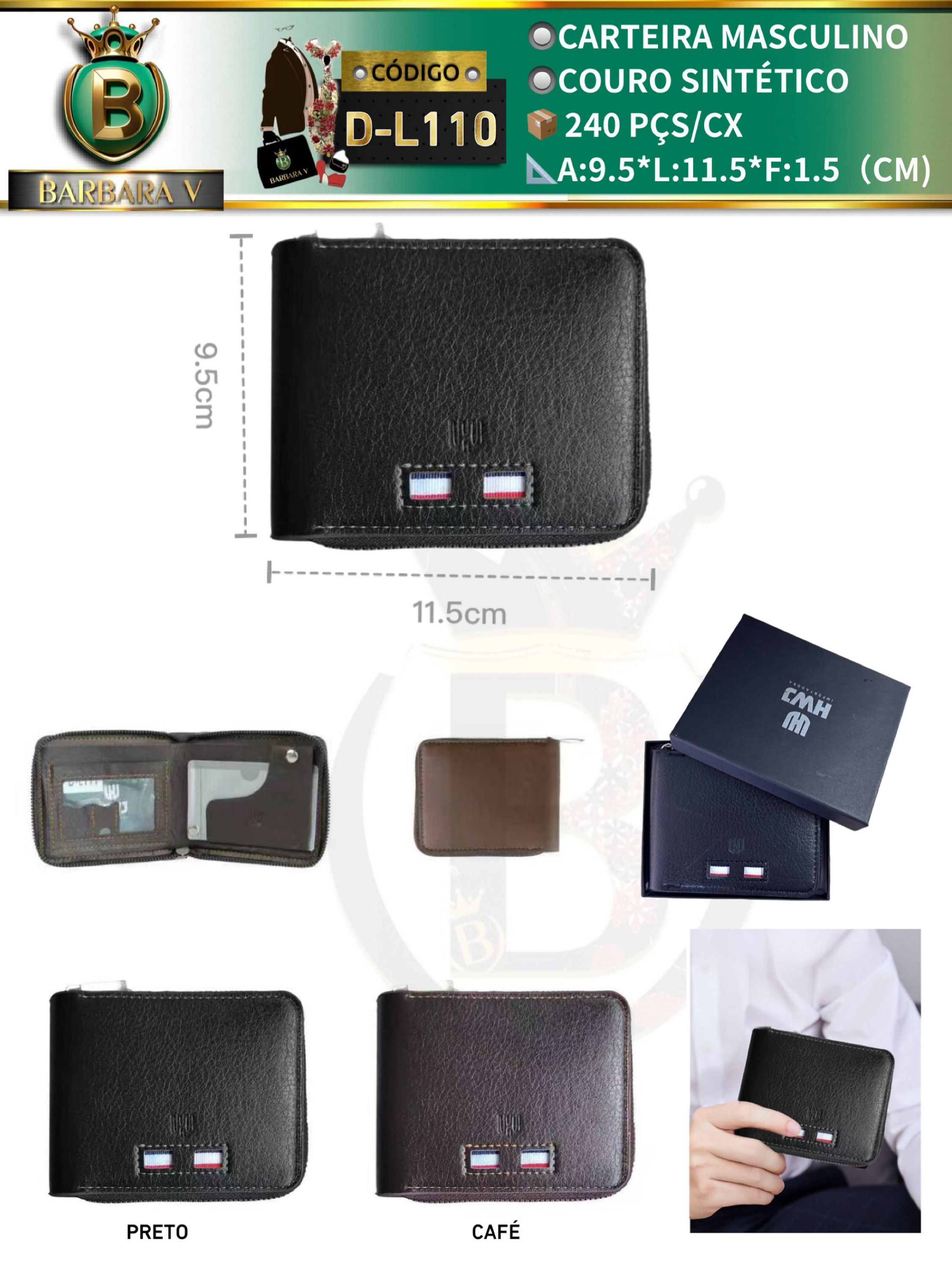 BARBARA V BOLSAS/carteira masculino(D-L110)