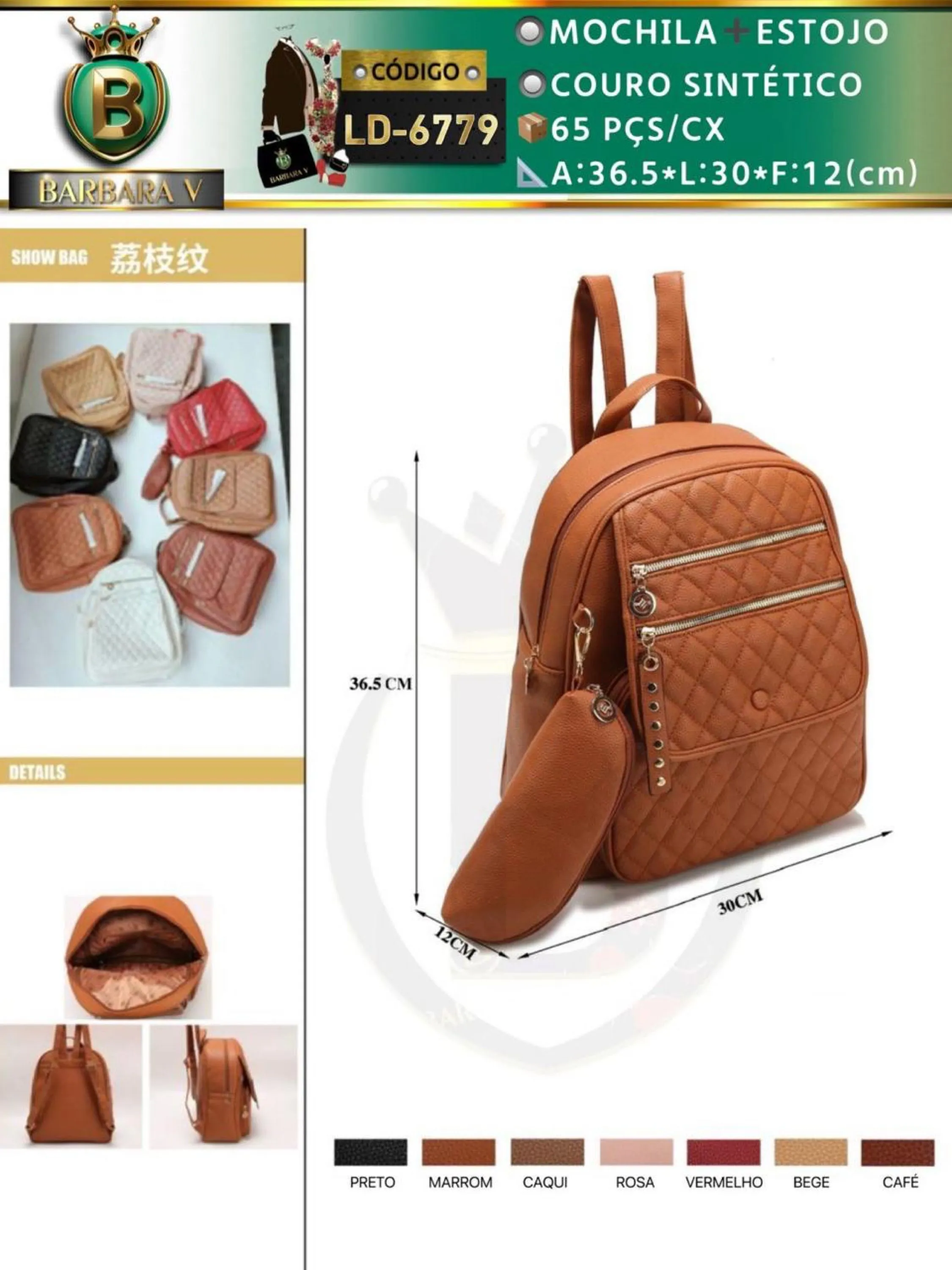 BARBARA V BOLSAS/mochila com estojo(LD-6779)