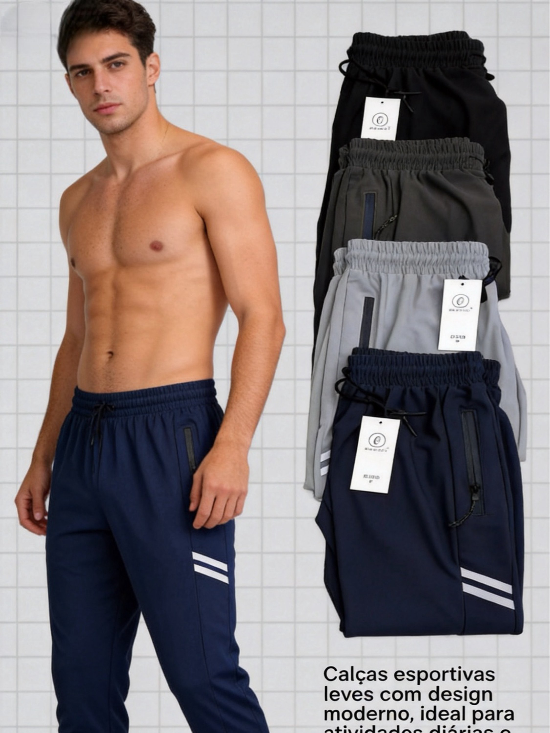 24 pçs cor e tam sortido Calça Jogger Masculina(JL1008)