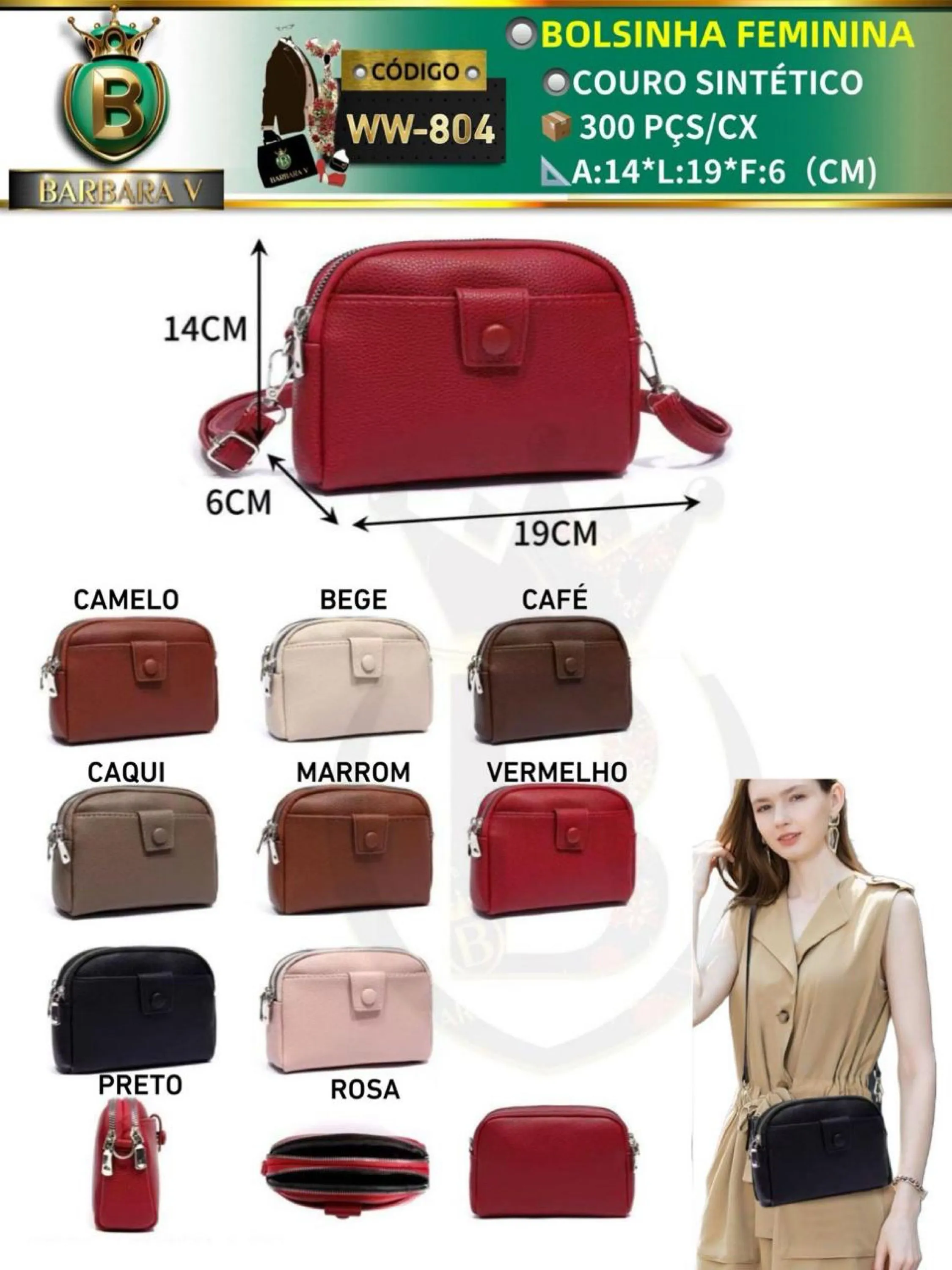 BARBARA V BOLSAS/bolsinha feminina(WW-804)