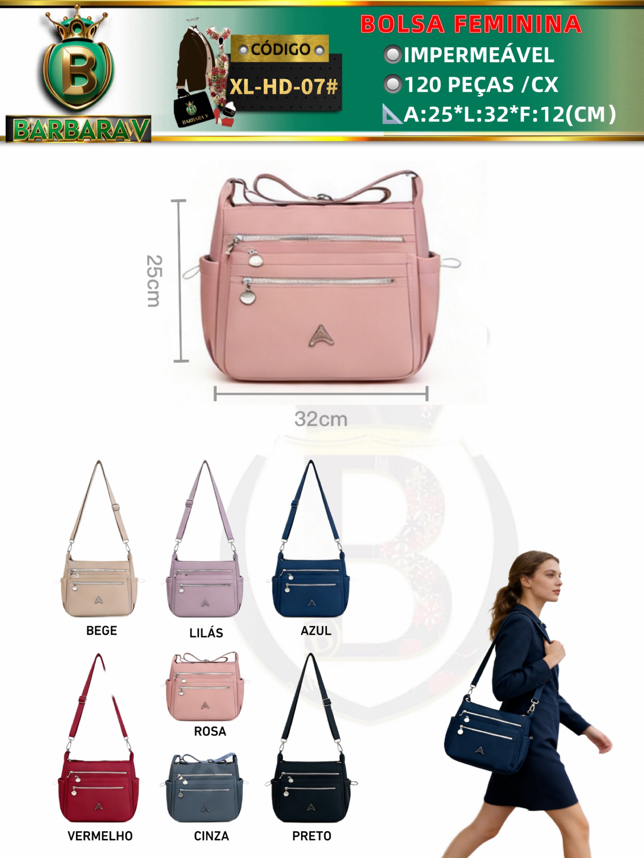 BARBARA V BOLSAS/Bolsa feminina(XL-HD-07#)