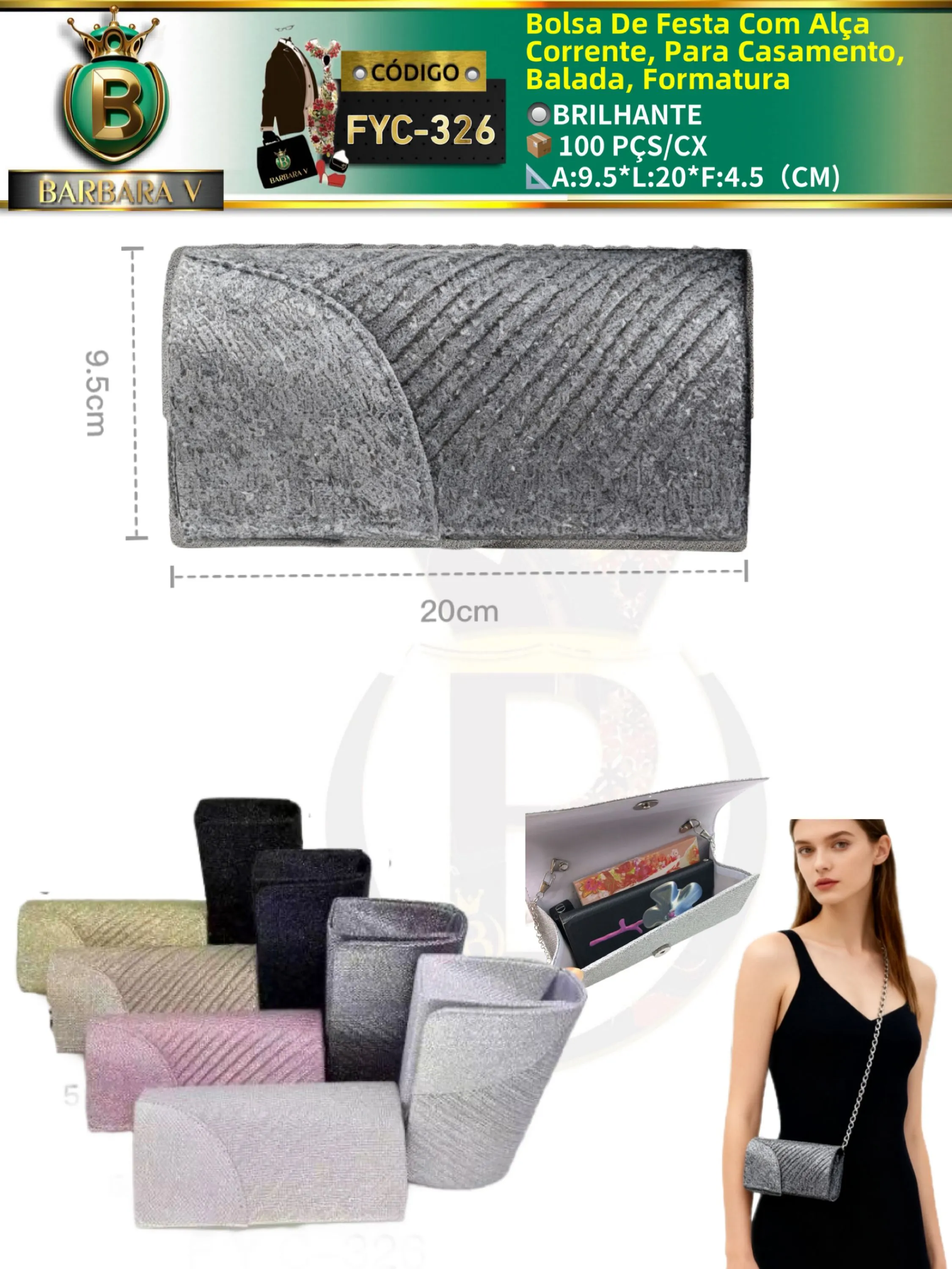 Bolsinha De Festa Com Alça Corrente, Para Casamento(FYC-326)