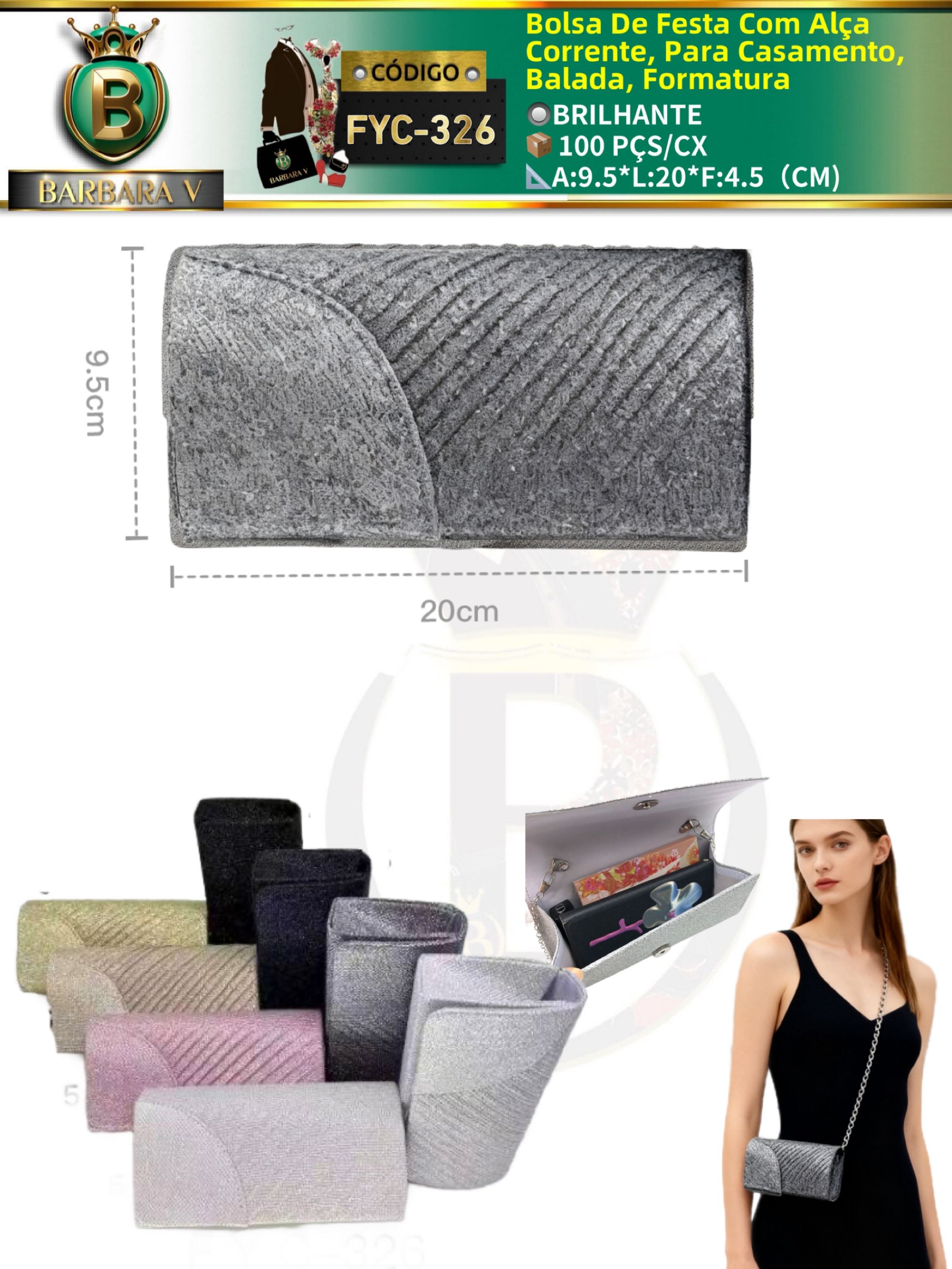 Bolsinha De Festa Com Alça Corrente, Para Casamento(FYC-326)