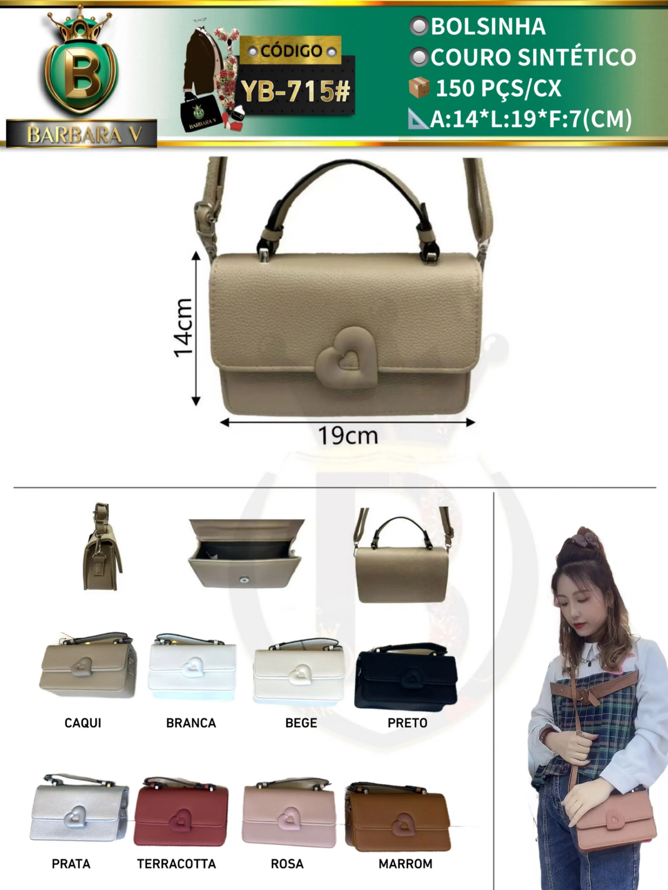 BARBARA V BOLSAS/bolsinha feminina(YB-715#)