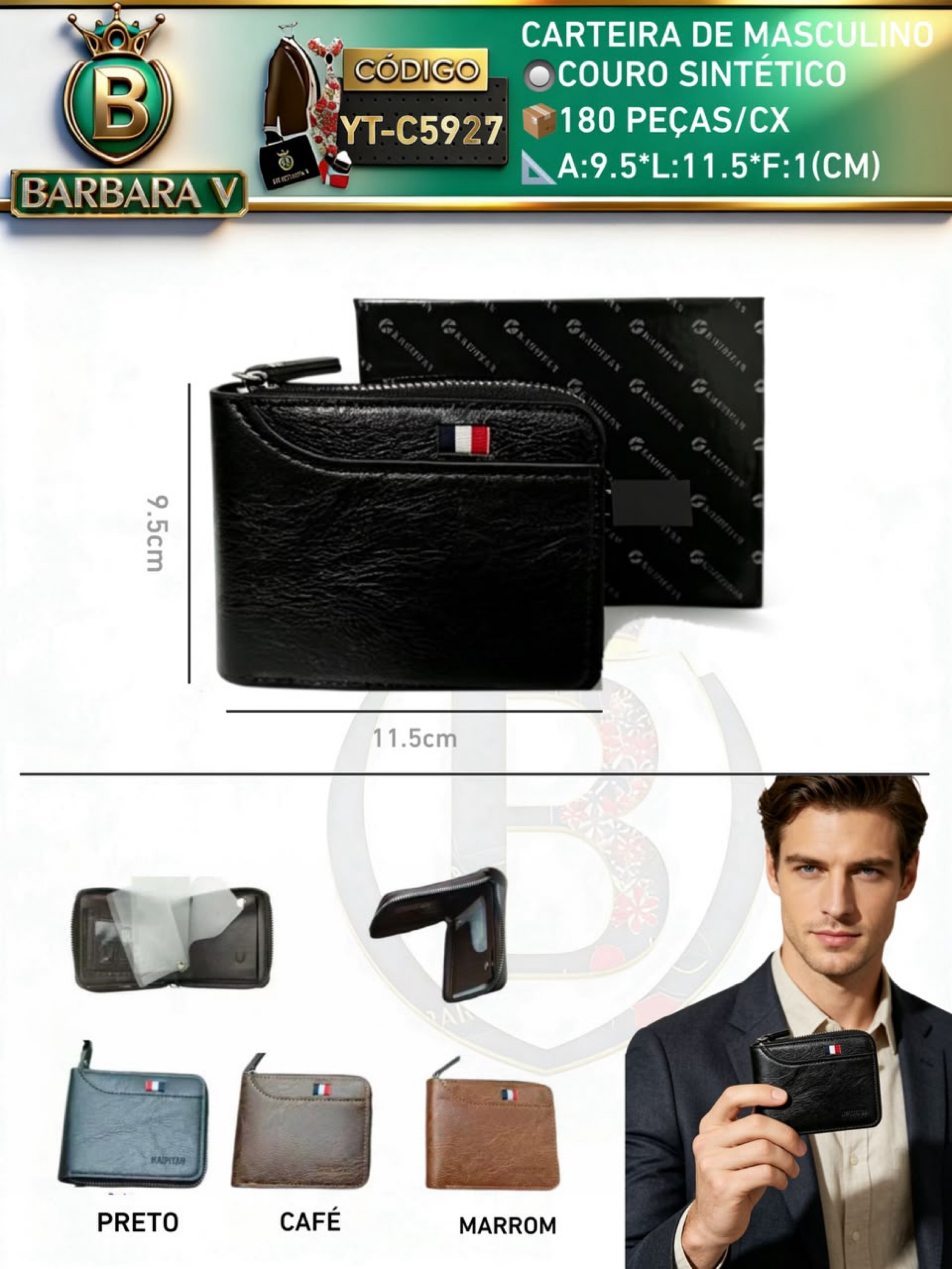 BARBARA V BOLSAS/carteira masculino（YT-C5927）