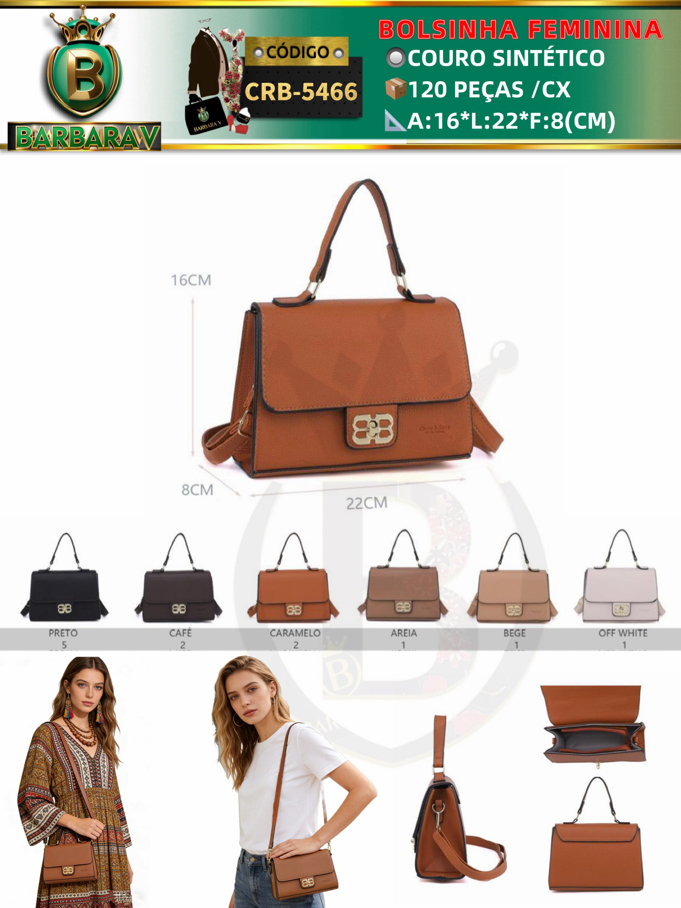 BARBARA V BOLSAS/bolsinha feminina(CRB-5466)