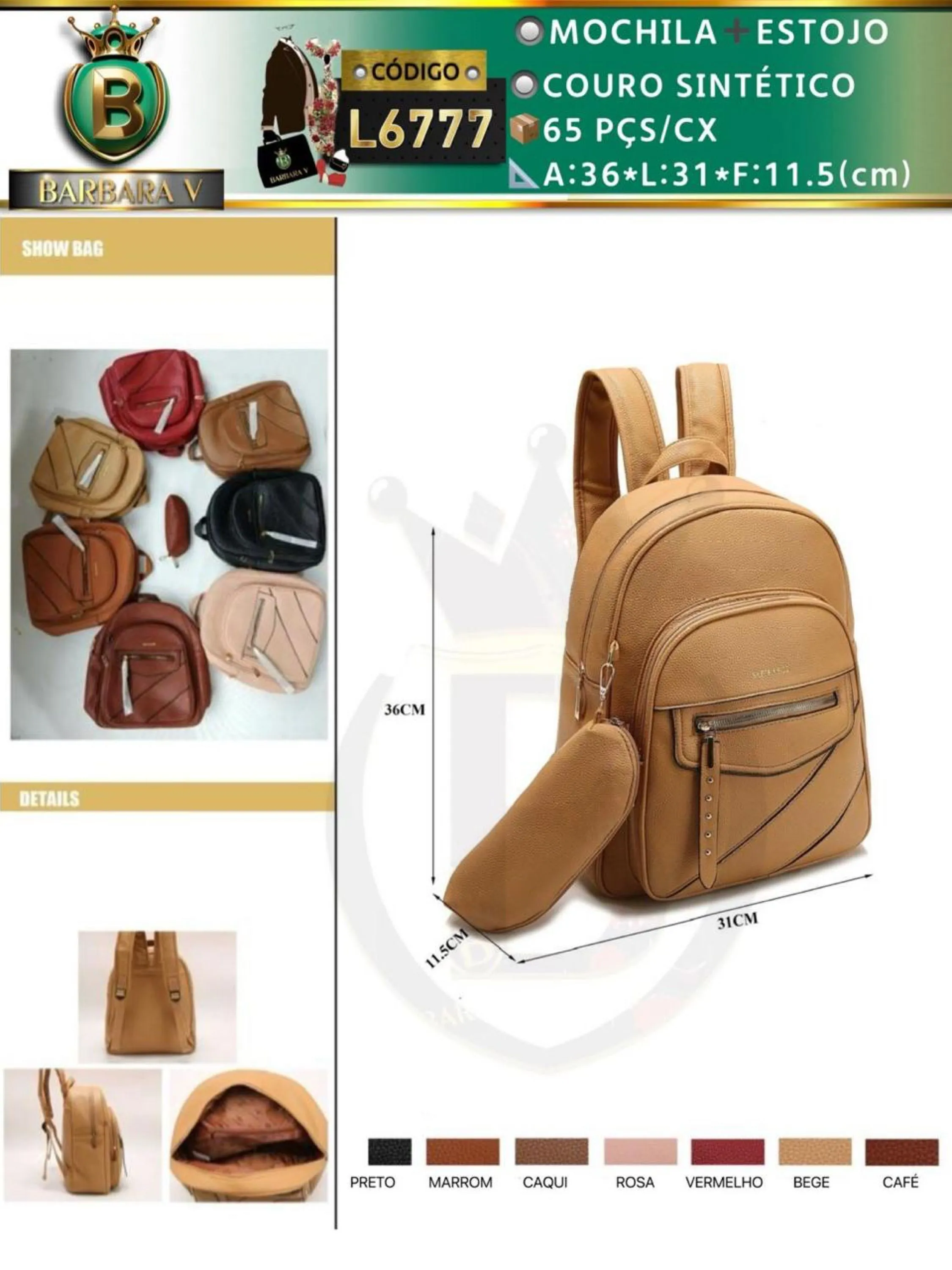 BARBARA V BOLSAS/mochila com estojo(L6777)
