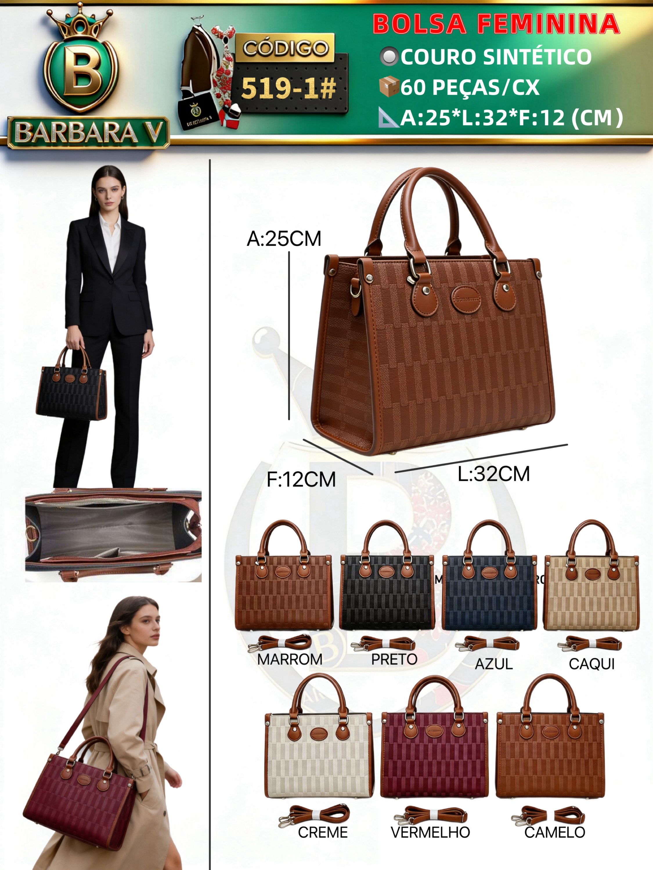 BARBARA V BOLSAS/bolsa feminina (519-1#)