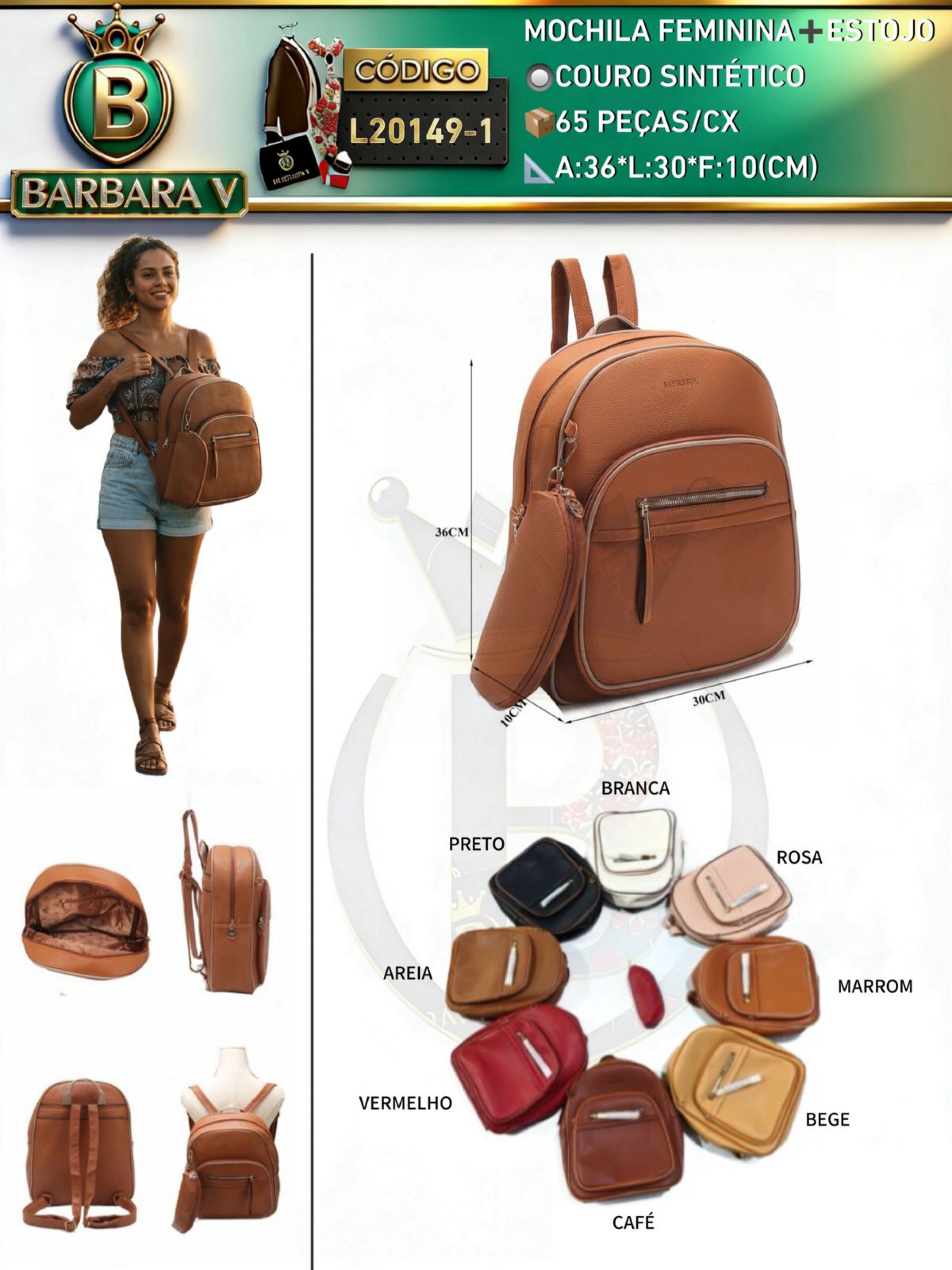 BARBARA V BOLSAS/ Mochila Feminina L20149-1
