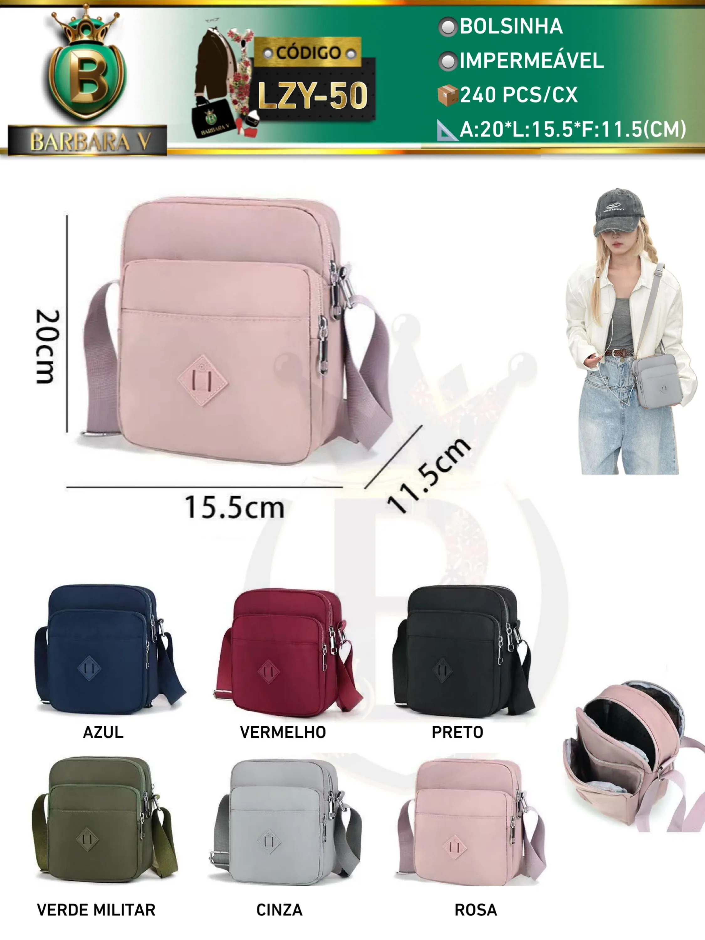 BARBARA V BOLSAS/bolsinha impermeável(LZY-50)