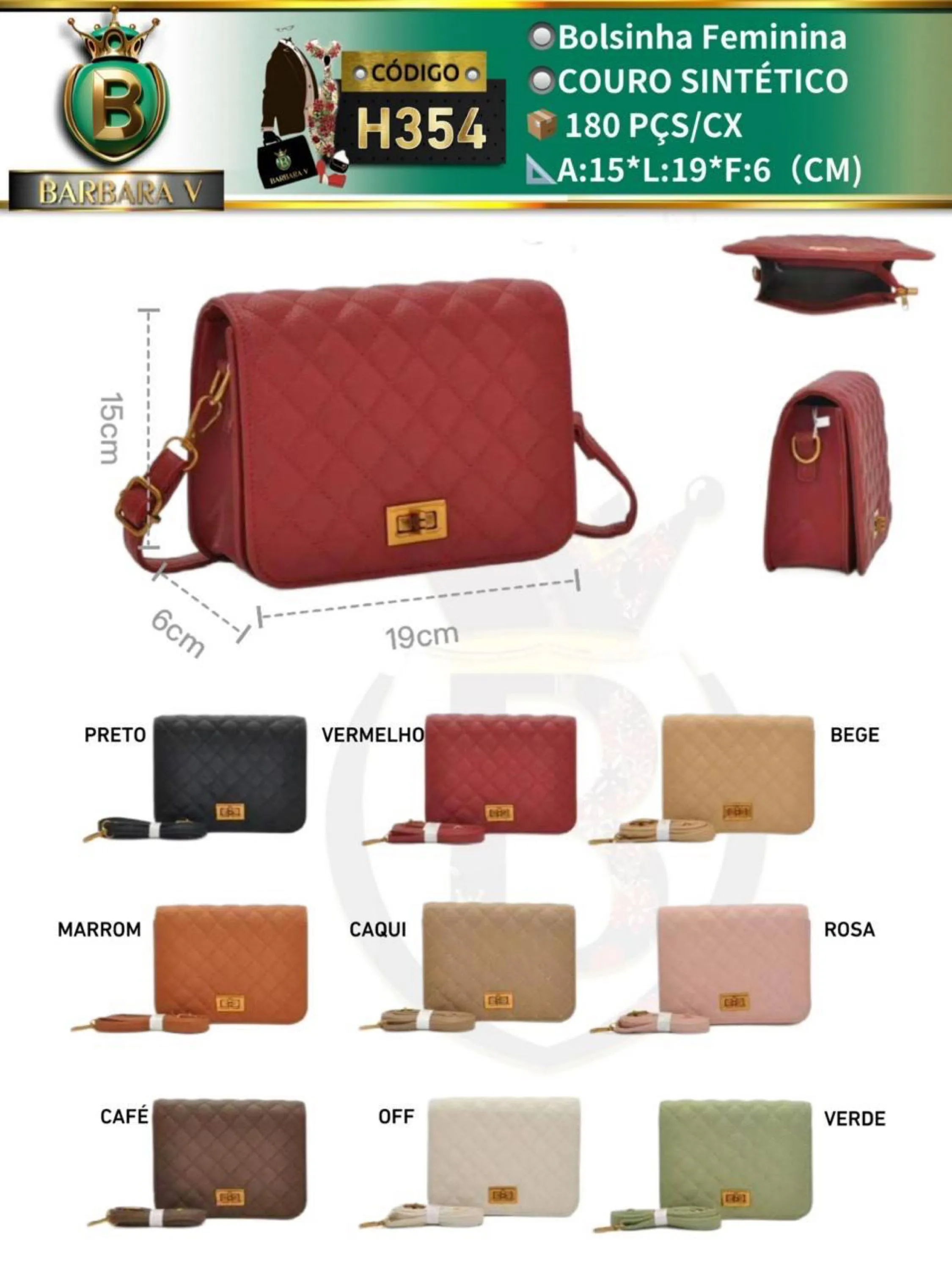 BARBARA V BOLSAS/bolsinha feminina(H354)