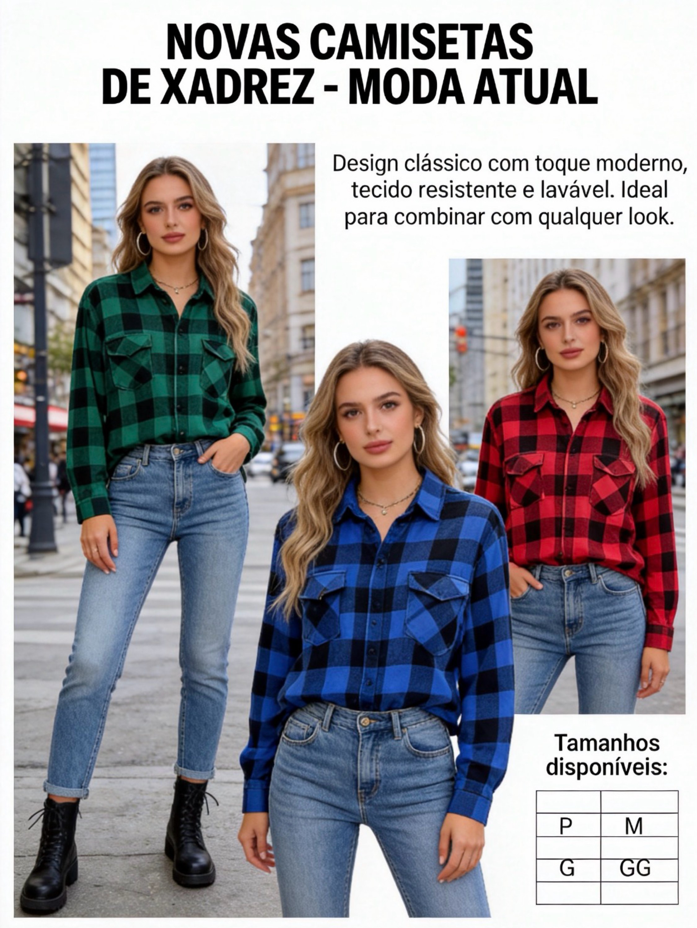 24 pçs, camisa xadrez flanelado tamanho e cor sortido