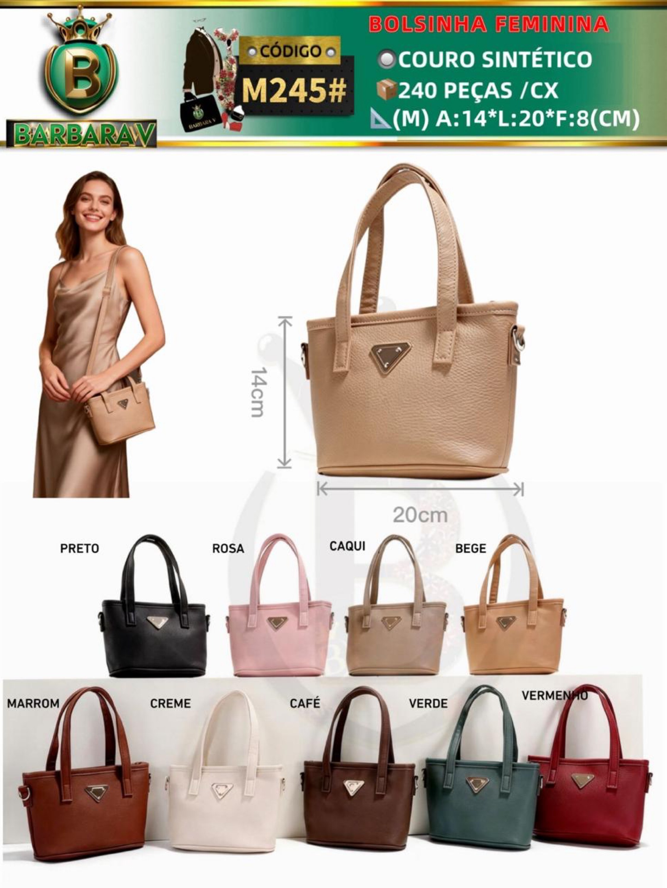 BARBARA V BOLSAS/bolsinha feminina (M245#)