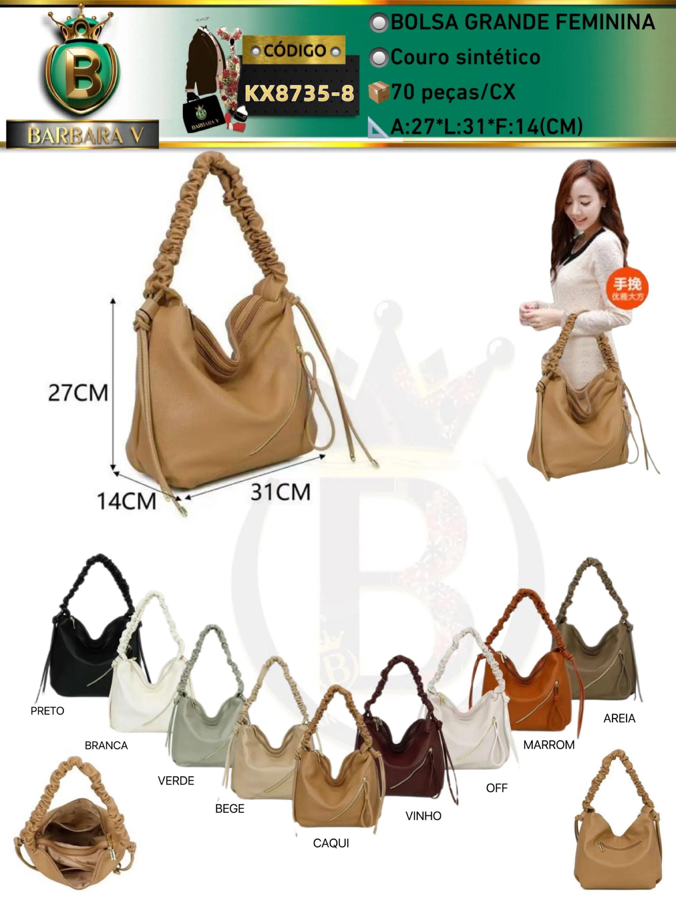 BARBARA V BOLSAS/bolsa grande feminina(KX8735-8)