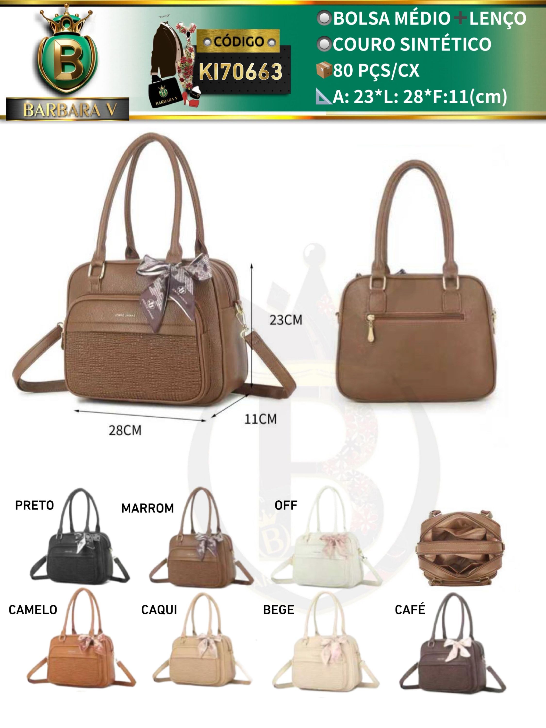 BARBARA V BOLSAS/bolsa médio com lenço(KI70663)