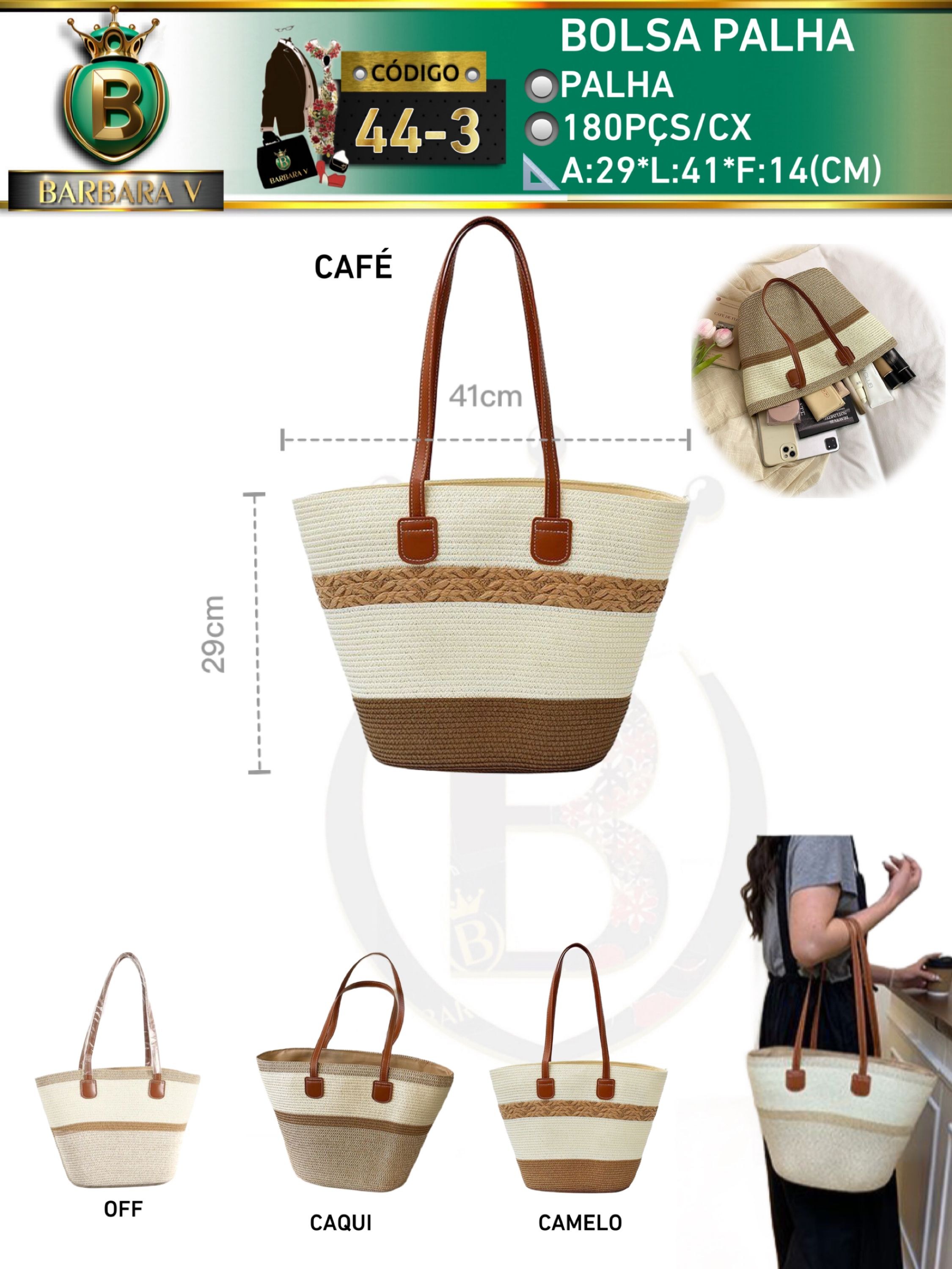 BARBARA V BOLSAS/bolsa palha(44-3)