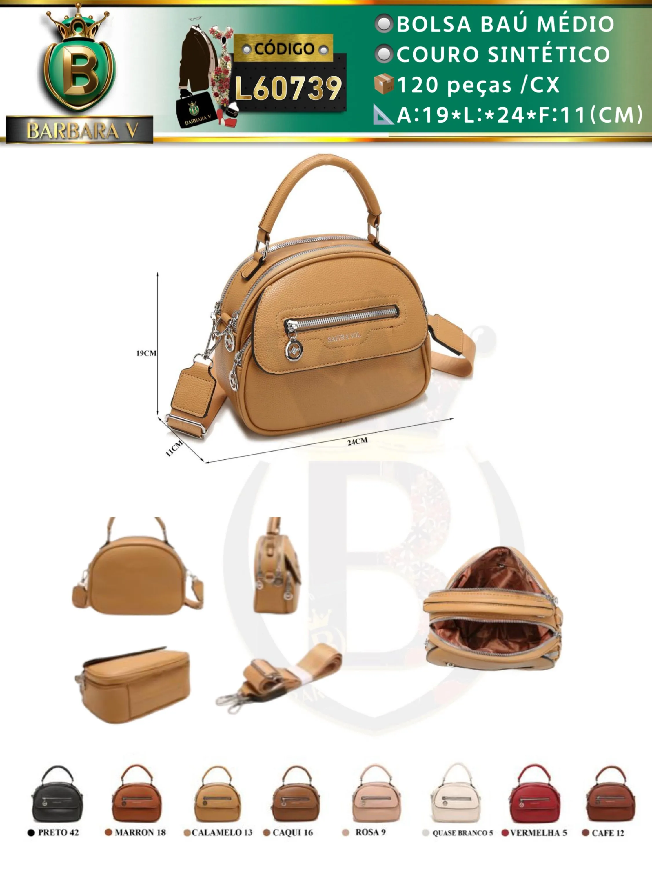 BARBARA V BOLSAS/bolsa médio feminina(L60739)