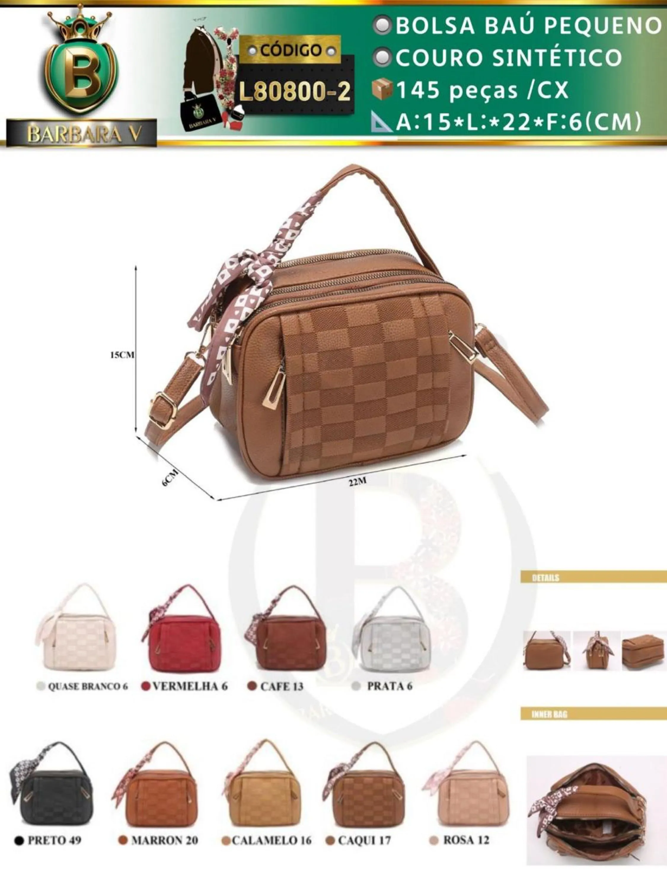 BARBARA V BOLSAS/bolsinha feminina(L80800-2)