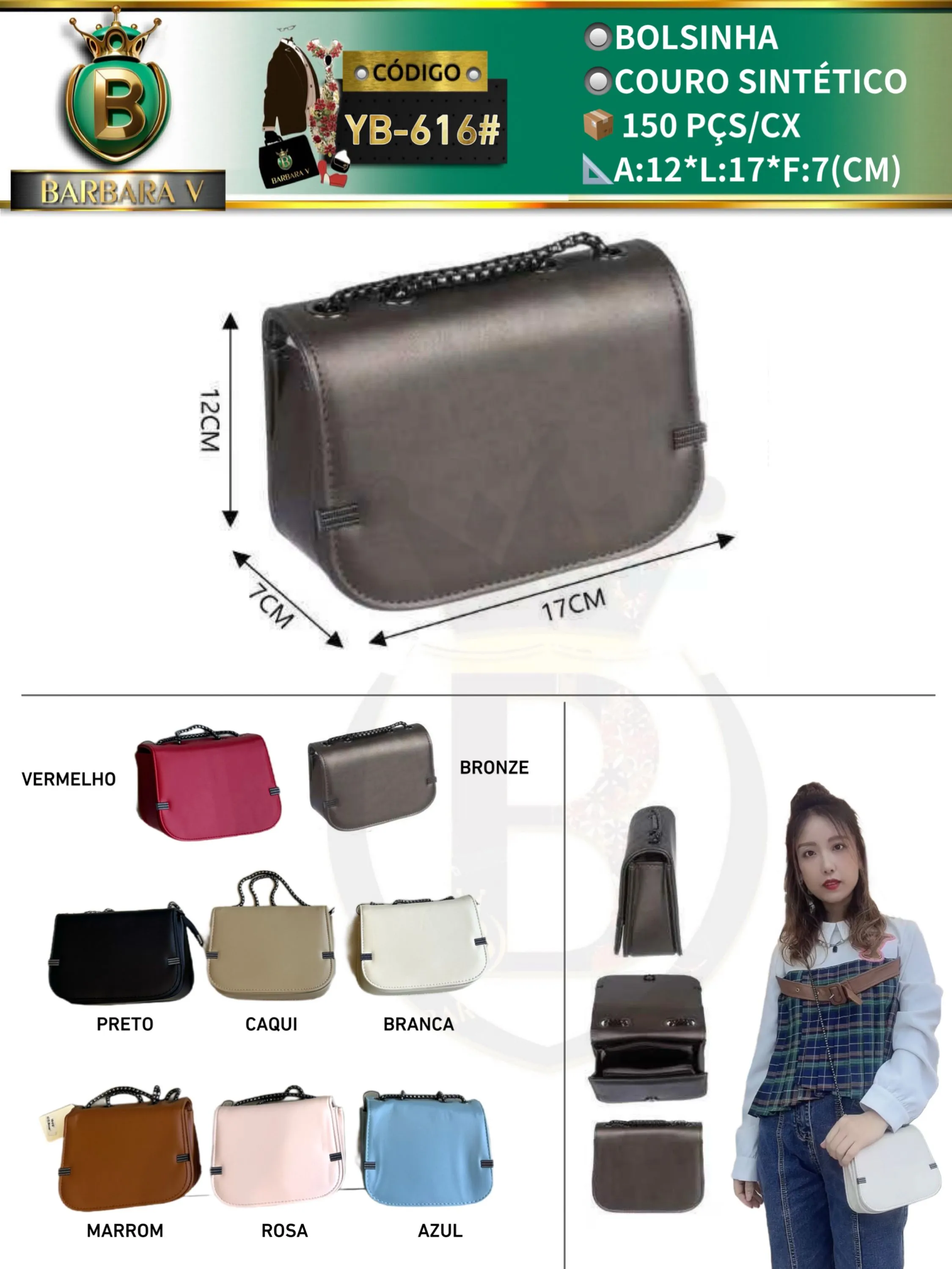 BARBARA V BOLSAS/bolsinha feminina (YB-616#)