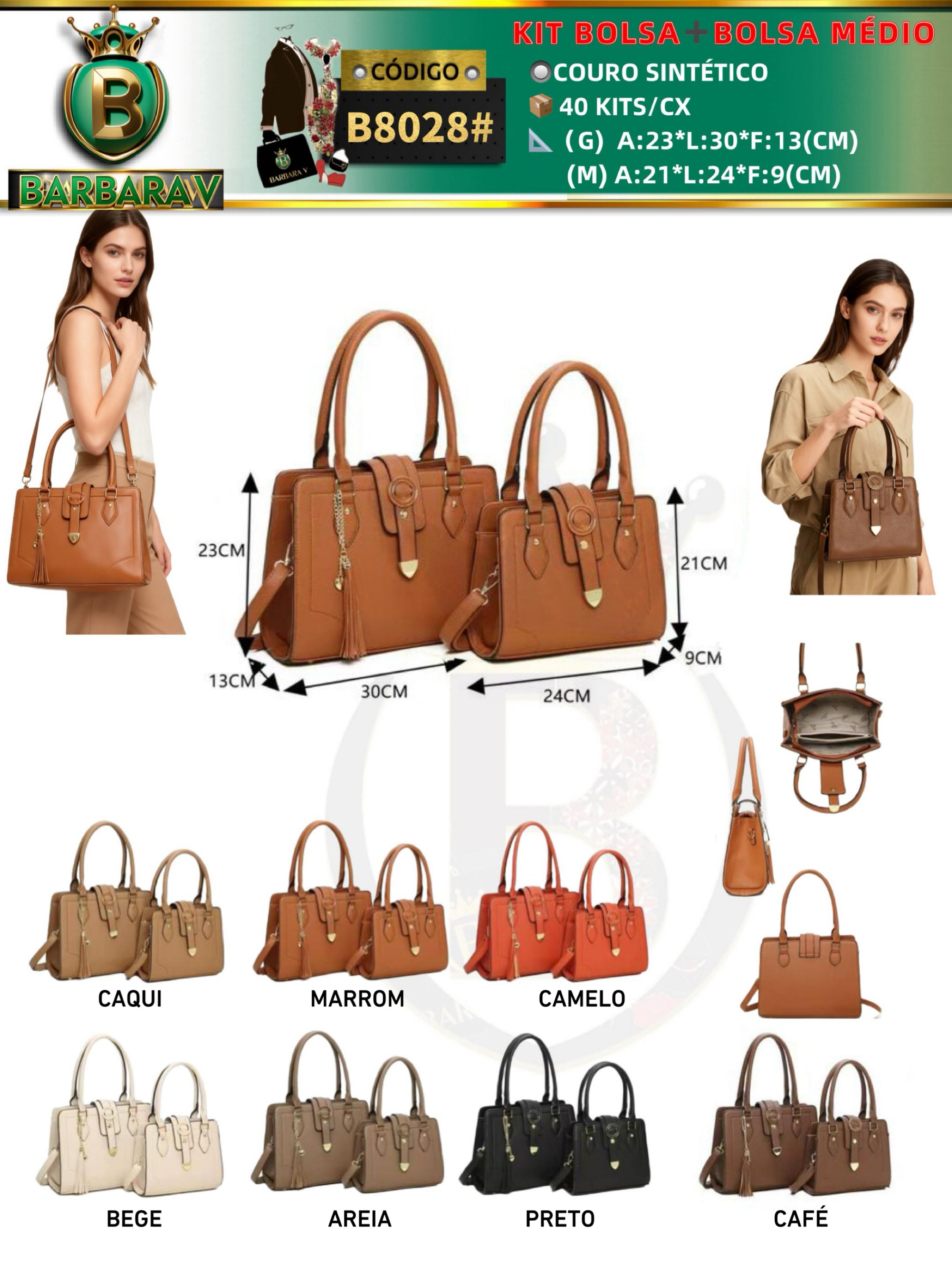 BARBARA V BOLSAS/KIT BOLSA COM BOLSA MÉDIO(B8028#)