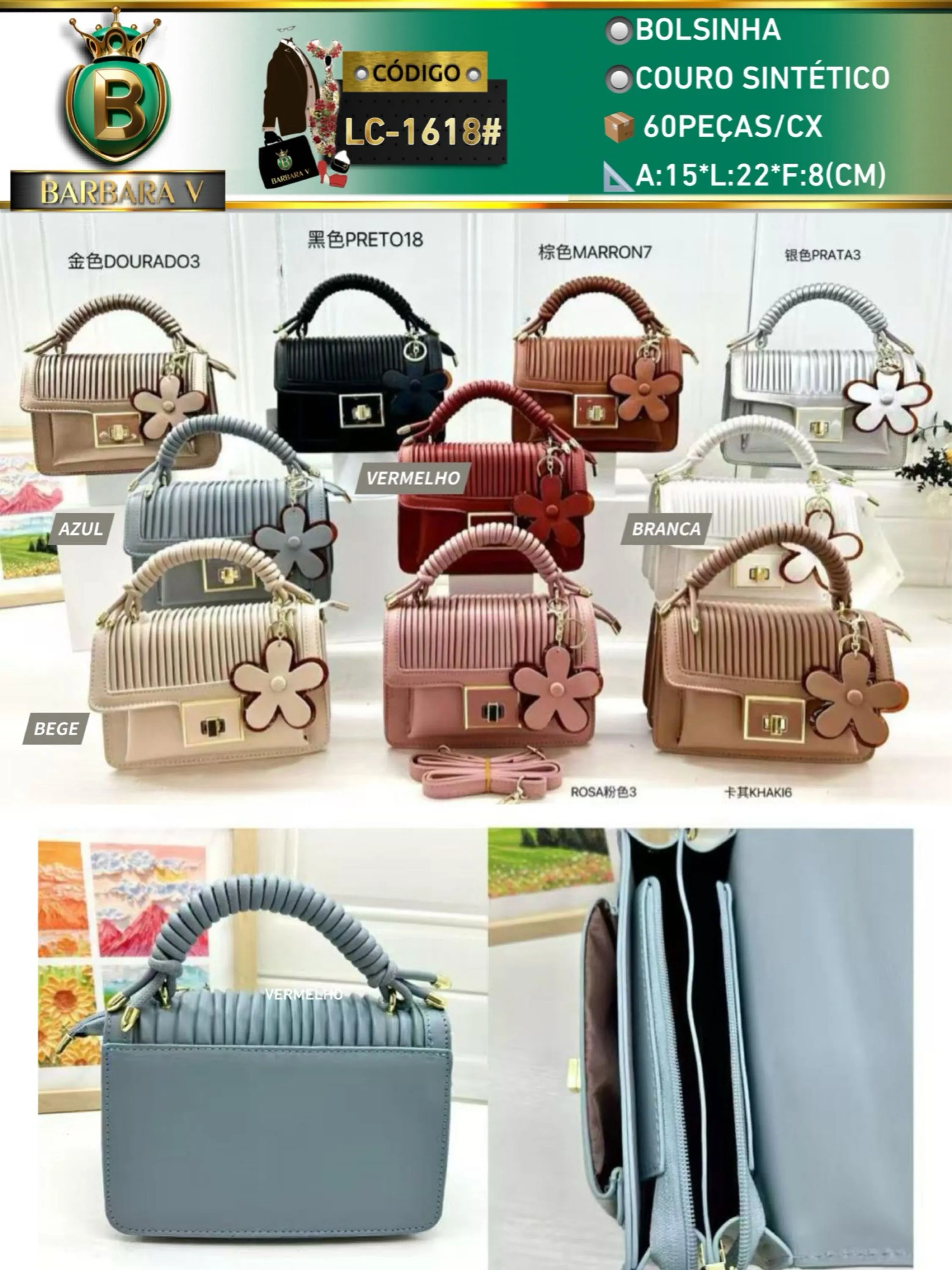 BARBARA V BOLSAS/Bolsinha feminina(LC-1618#)