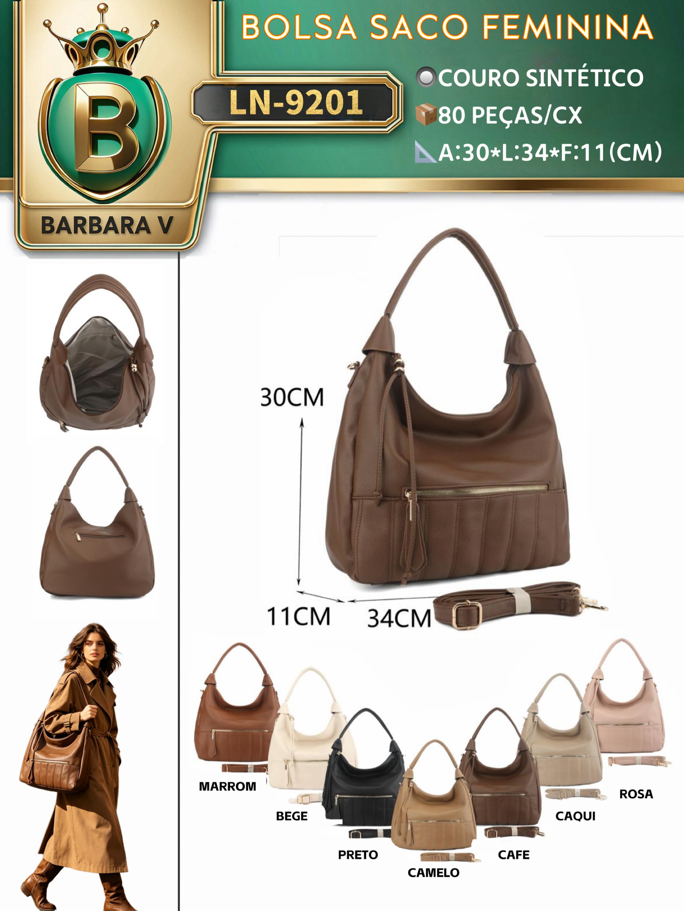 BARBARA V BOLSAS/bolsa saco feminino (LN-9201)