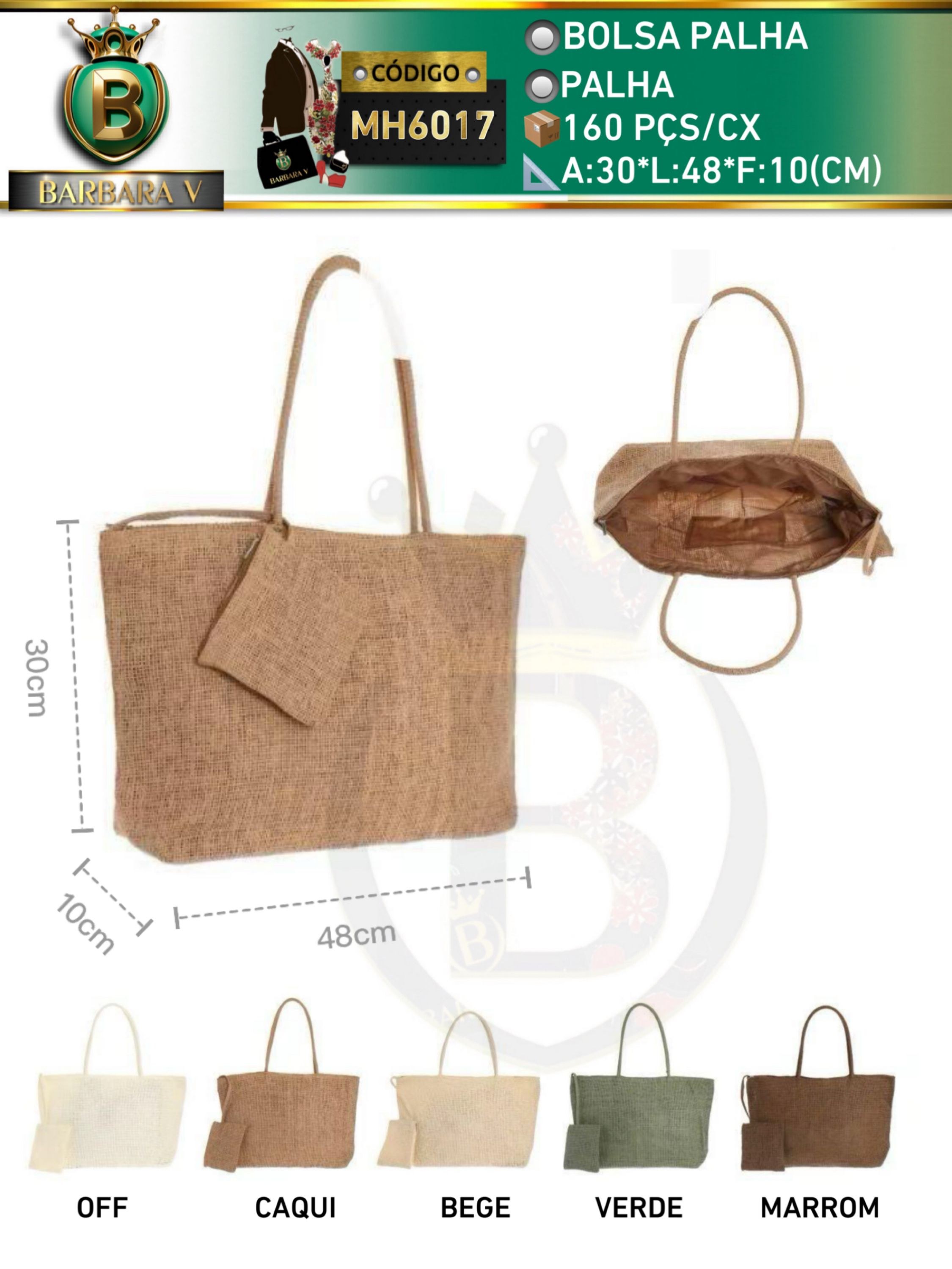BARBARA V BOLSAS/bolsa palha(MH6017)