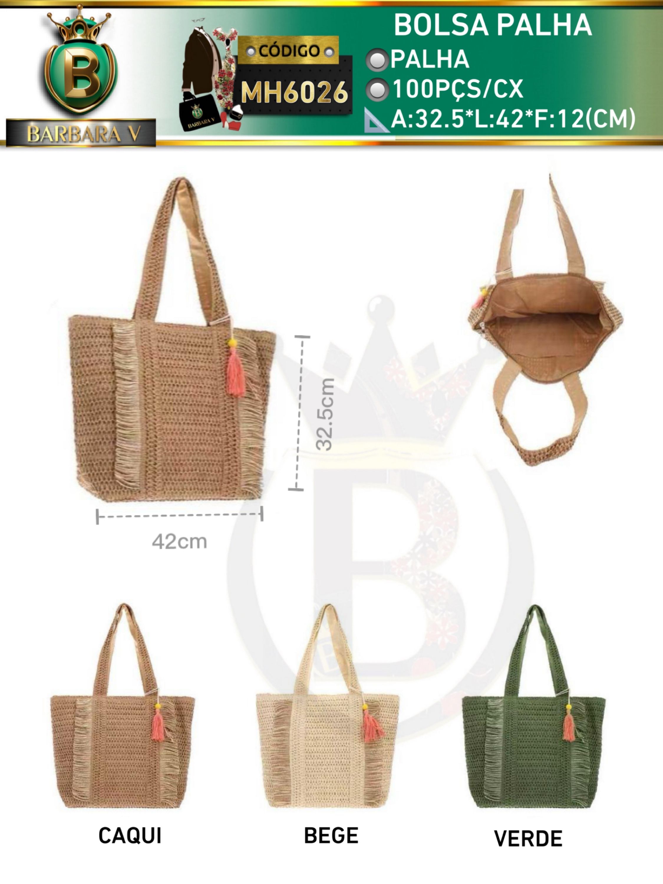 BARBARA V BOLSAS/bolsa palha(MH6026)