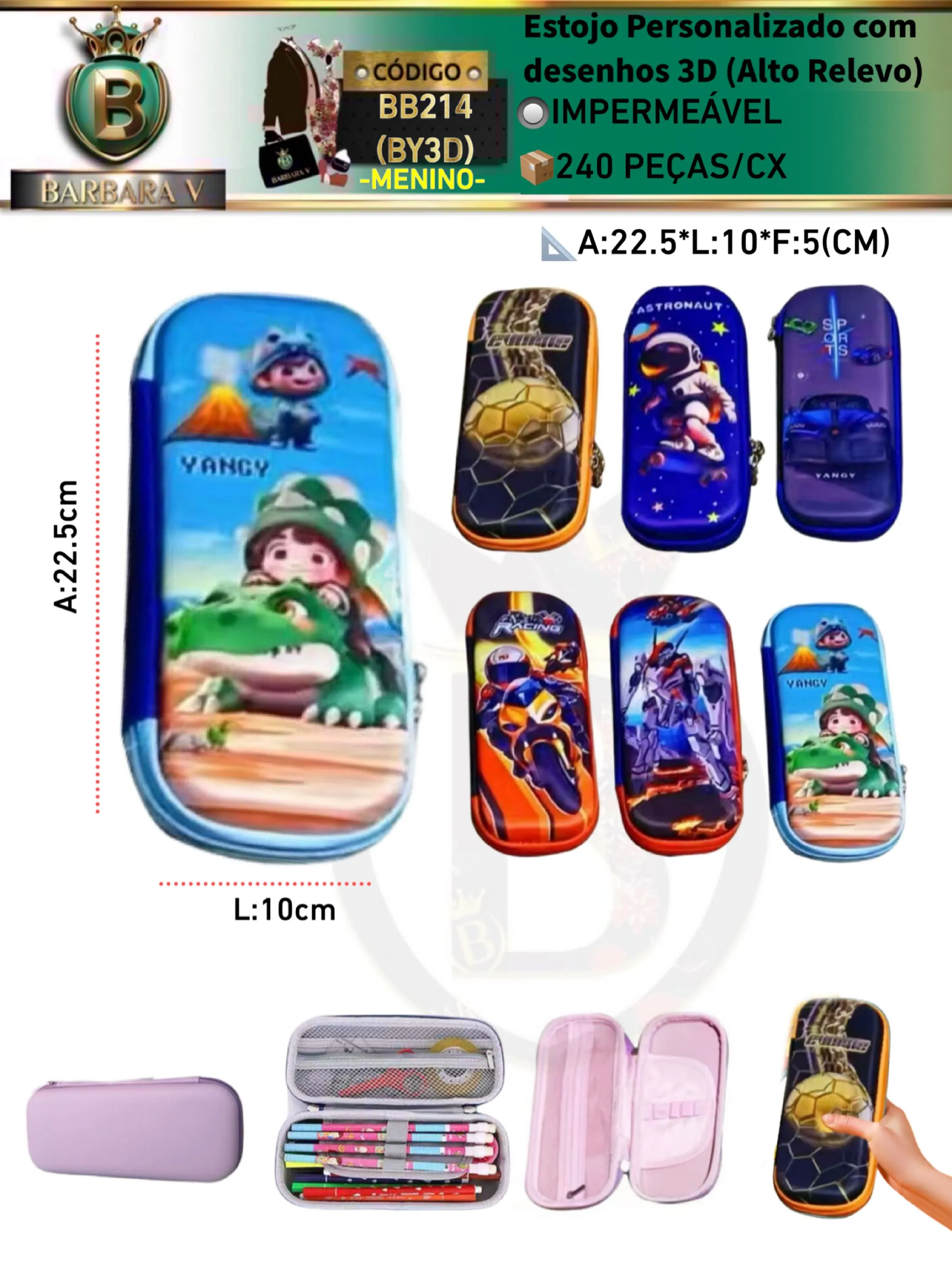 Estojo Personalizado com 3D-MELINO (BB214-BY3D)