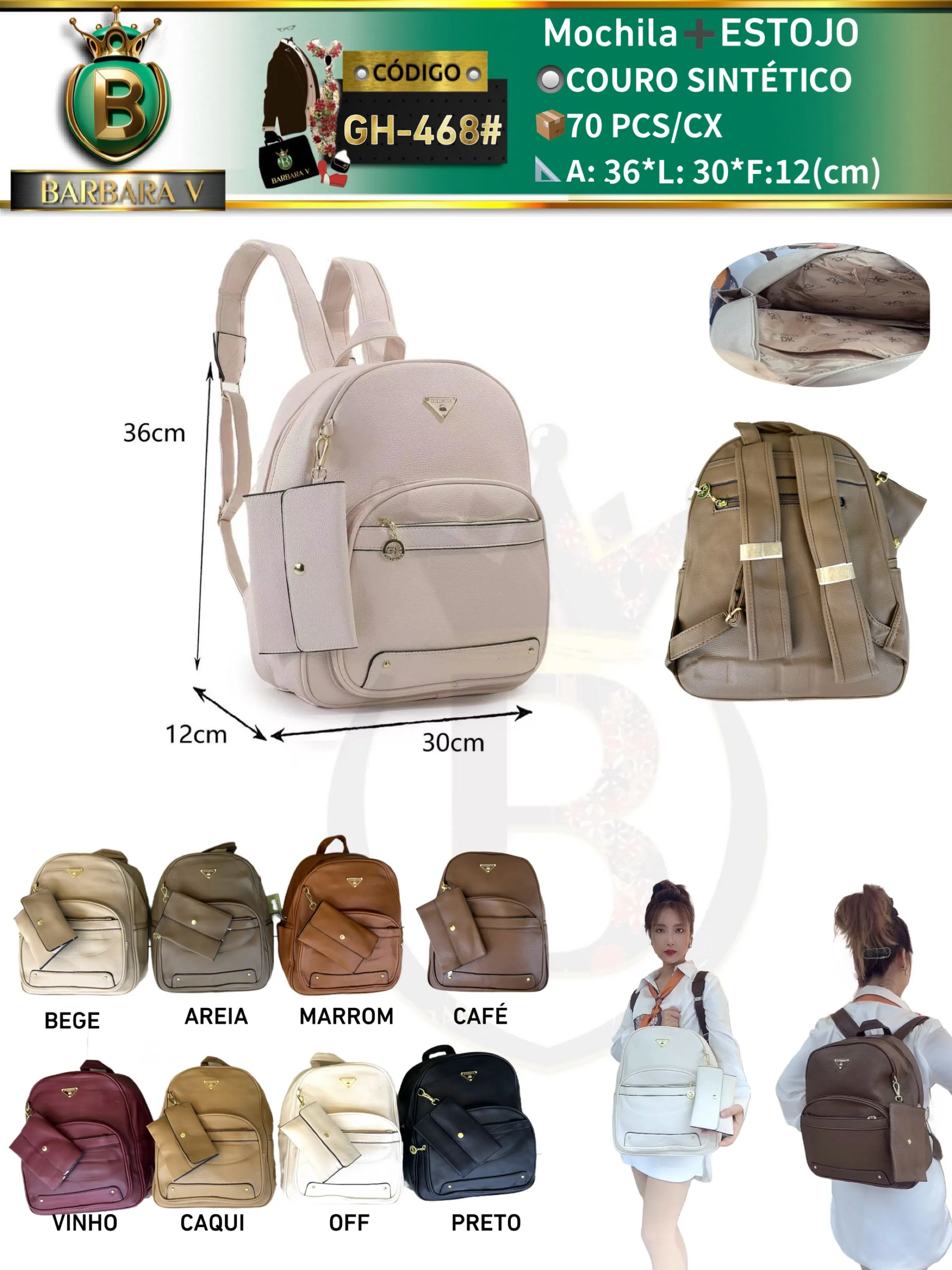 BARBARA V BOLSAS/mochila com estojo(GH-466#)