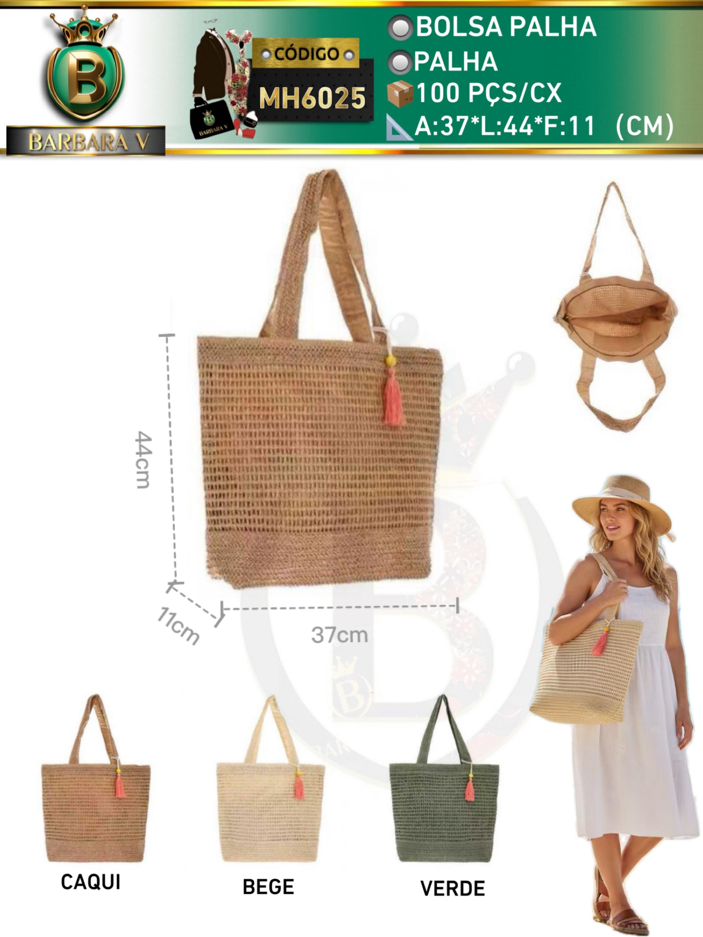 BARBARA V BOLSAS/bolsa palha(MH6025)