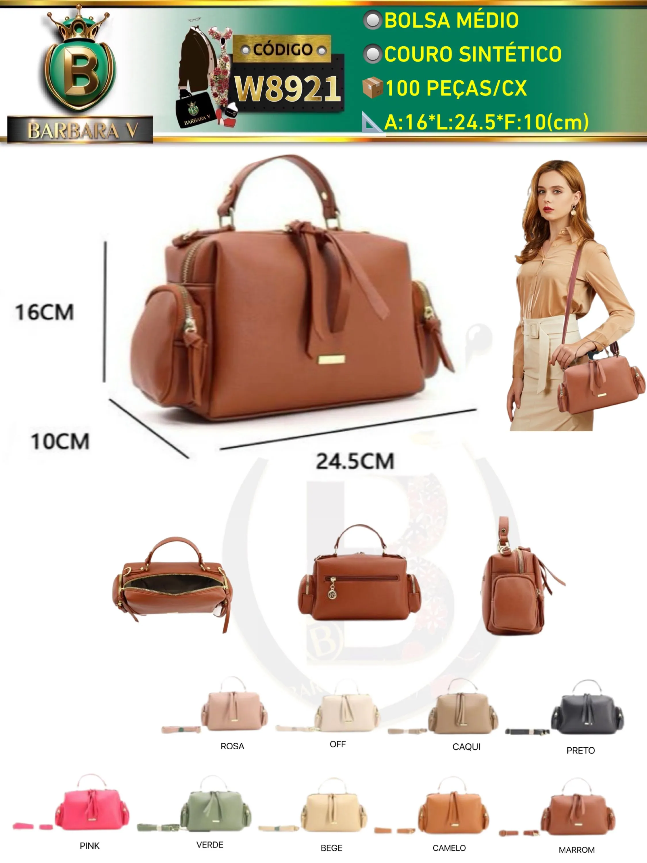 BARBARA V BOLSAS/bolsa médio (W8921)