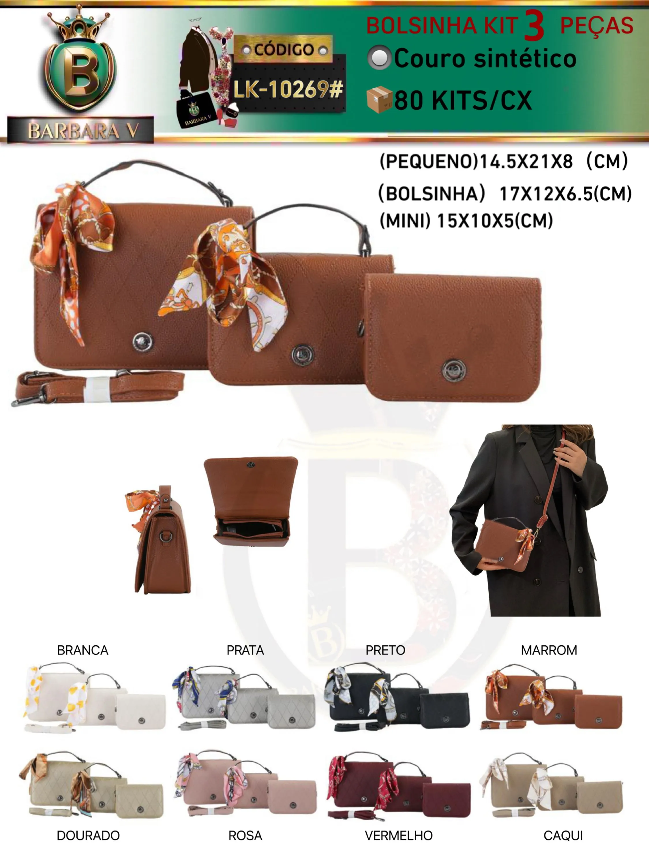BARBARA V BOLSAS/bolsinha kit 3 peças(LK-10269#)