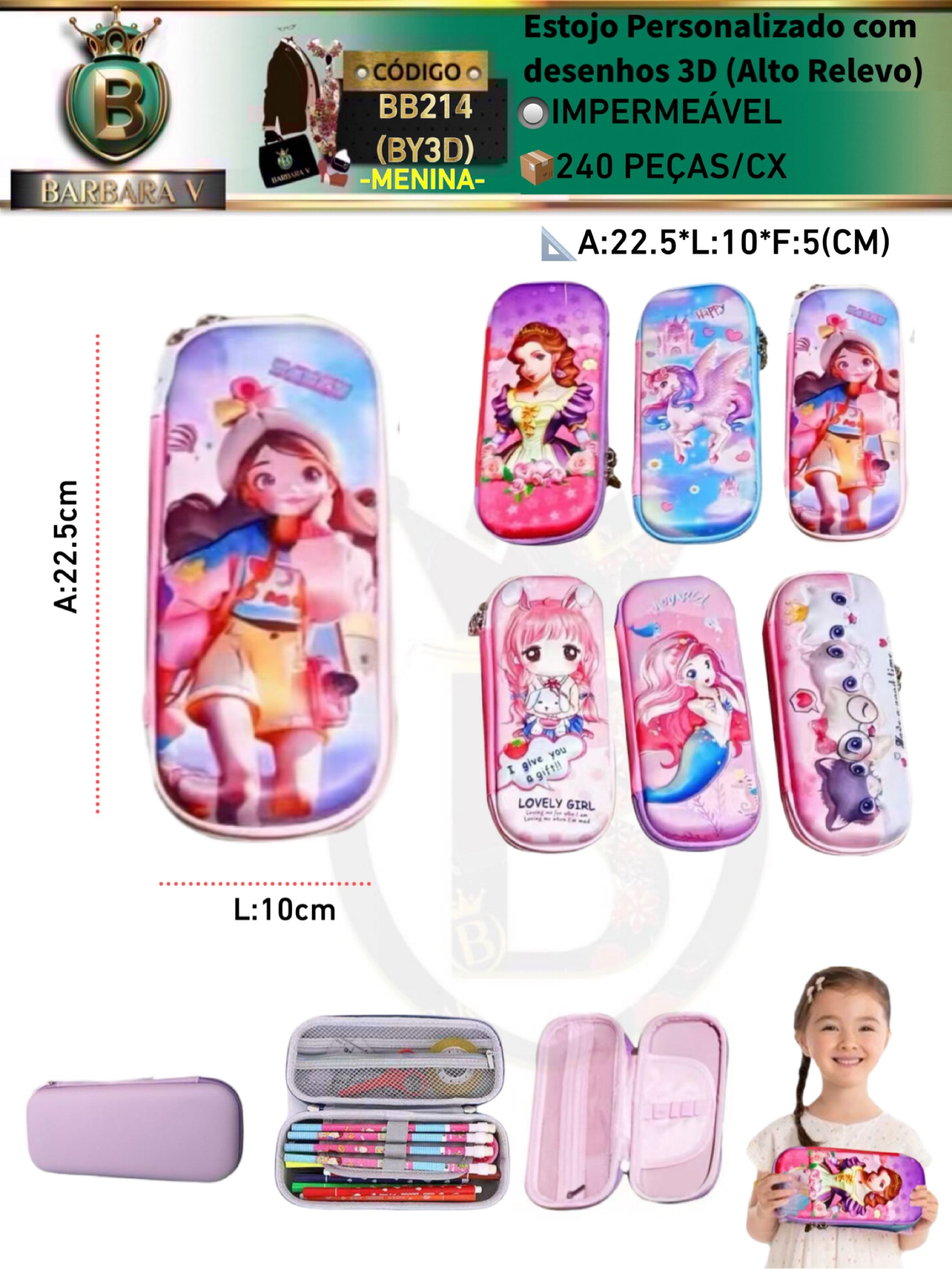 Estojo Personalizado com 3D-MELINA (BB214-BY3D)