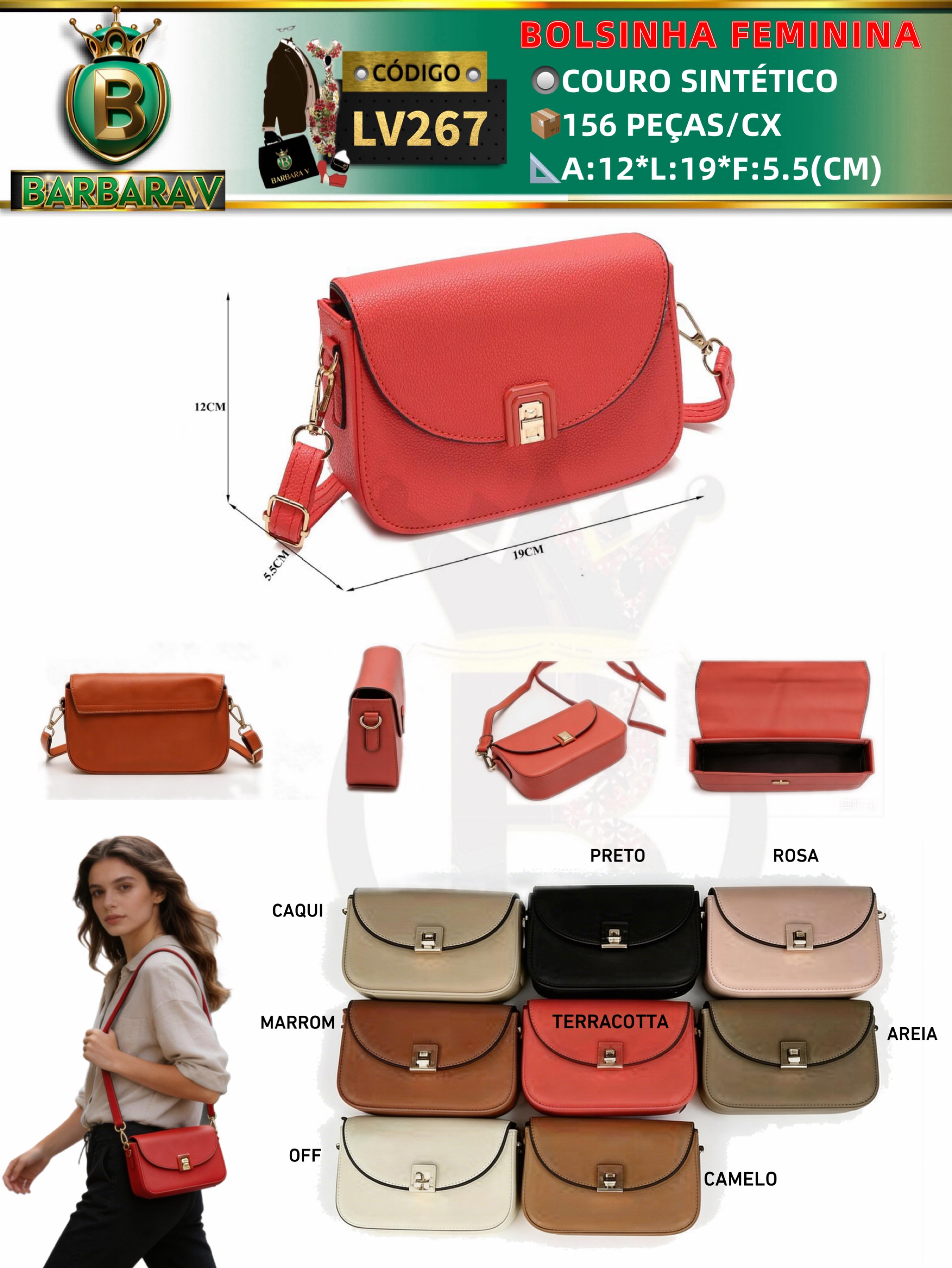 BARBARA V BOLSAS/bolsinha feminina(LV267)