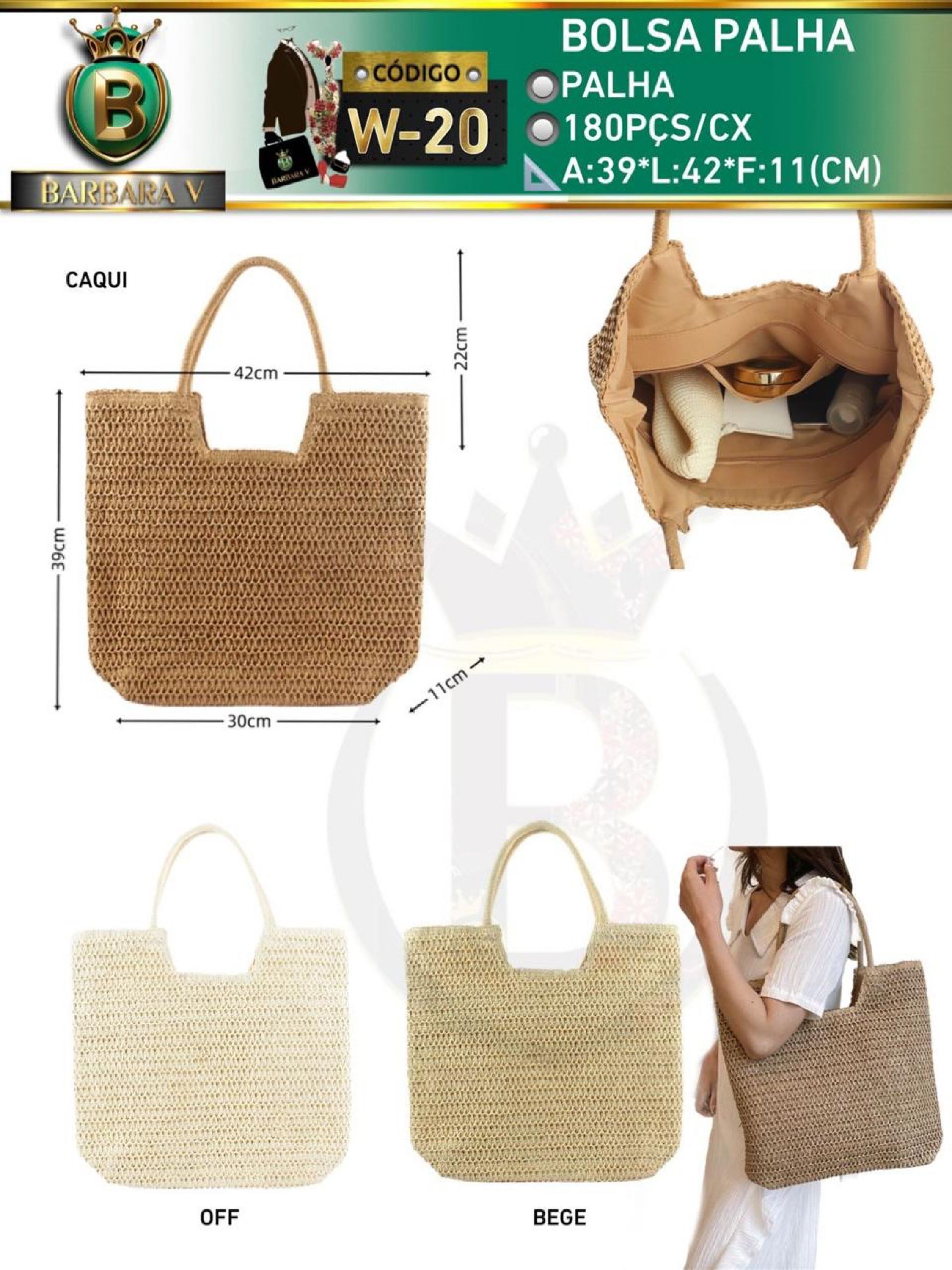BARBARA V BOLSAS/bolsa palha feminina (W-20)