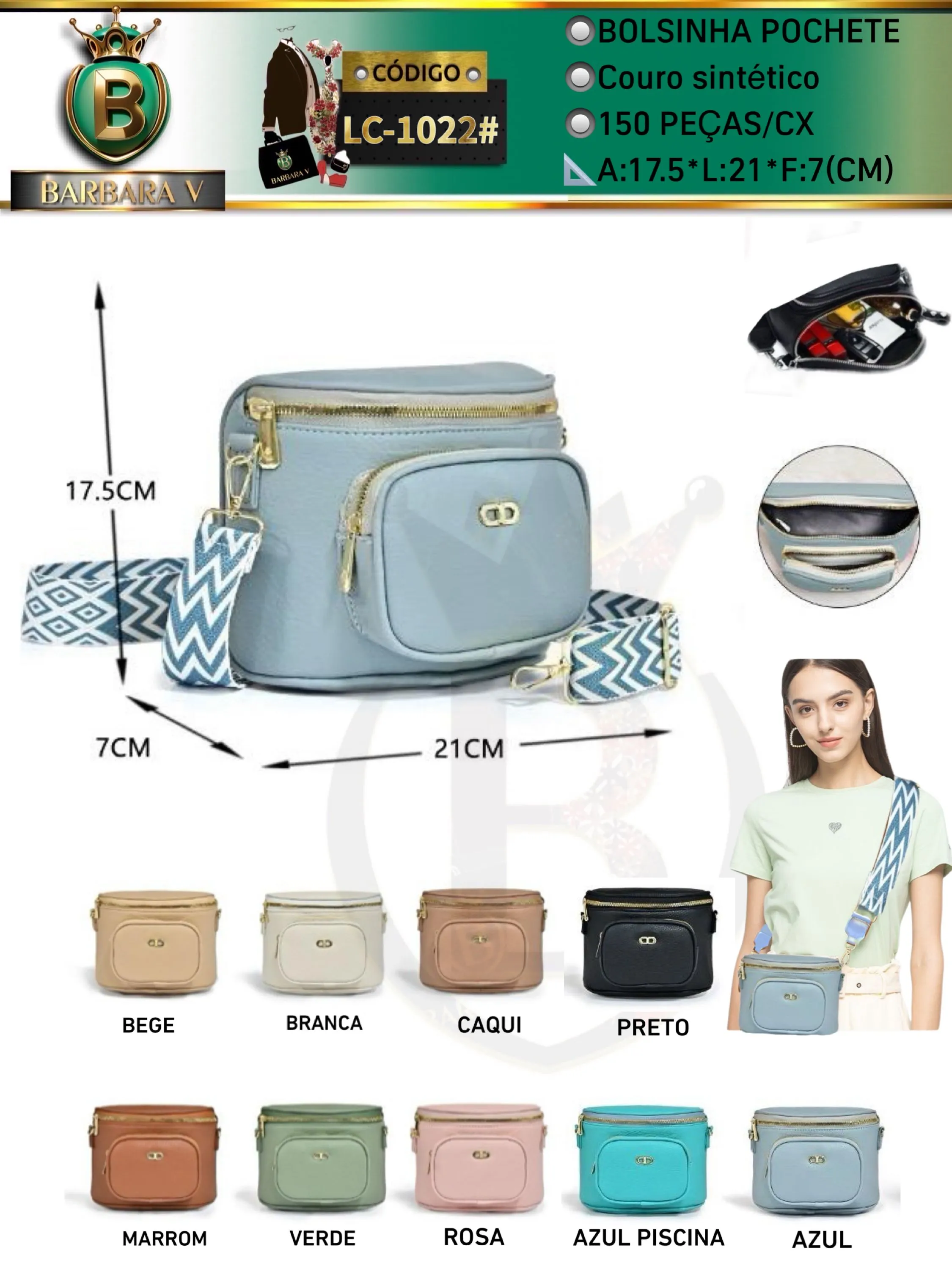 BARBARA V BOLSAS/bolsinha pochete(LC-1022#)