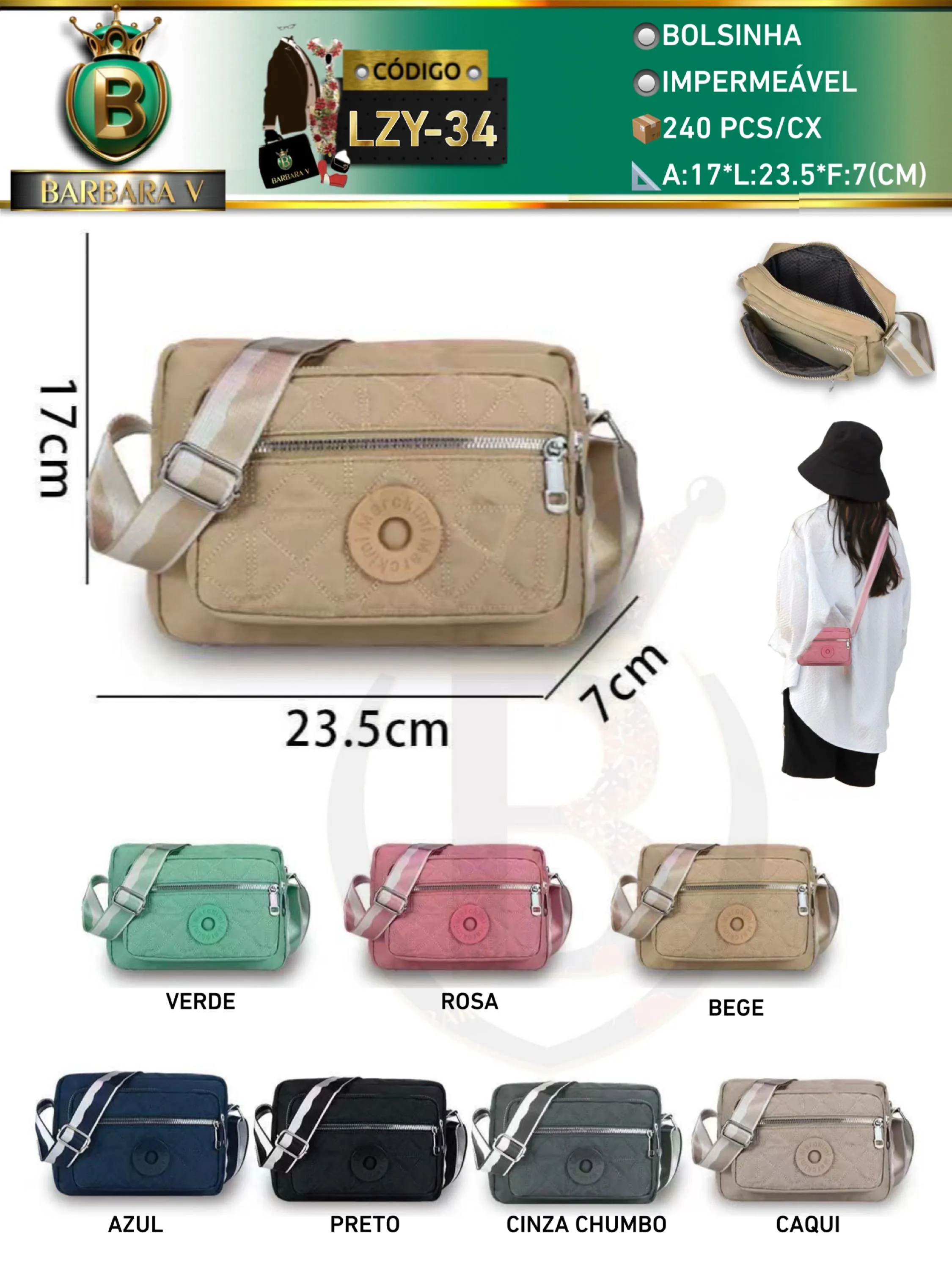 BARBARA V BOLSAS/bolsinha impermeável(LZY-34)