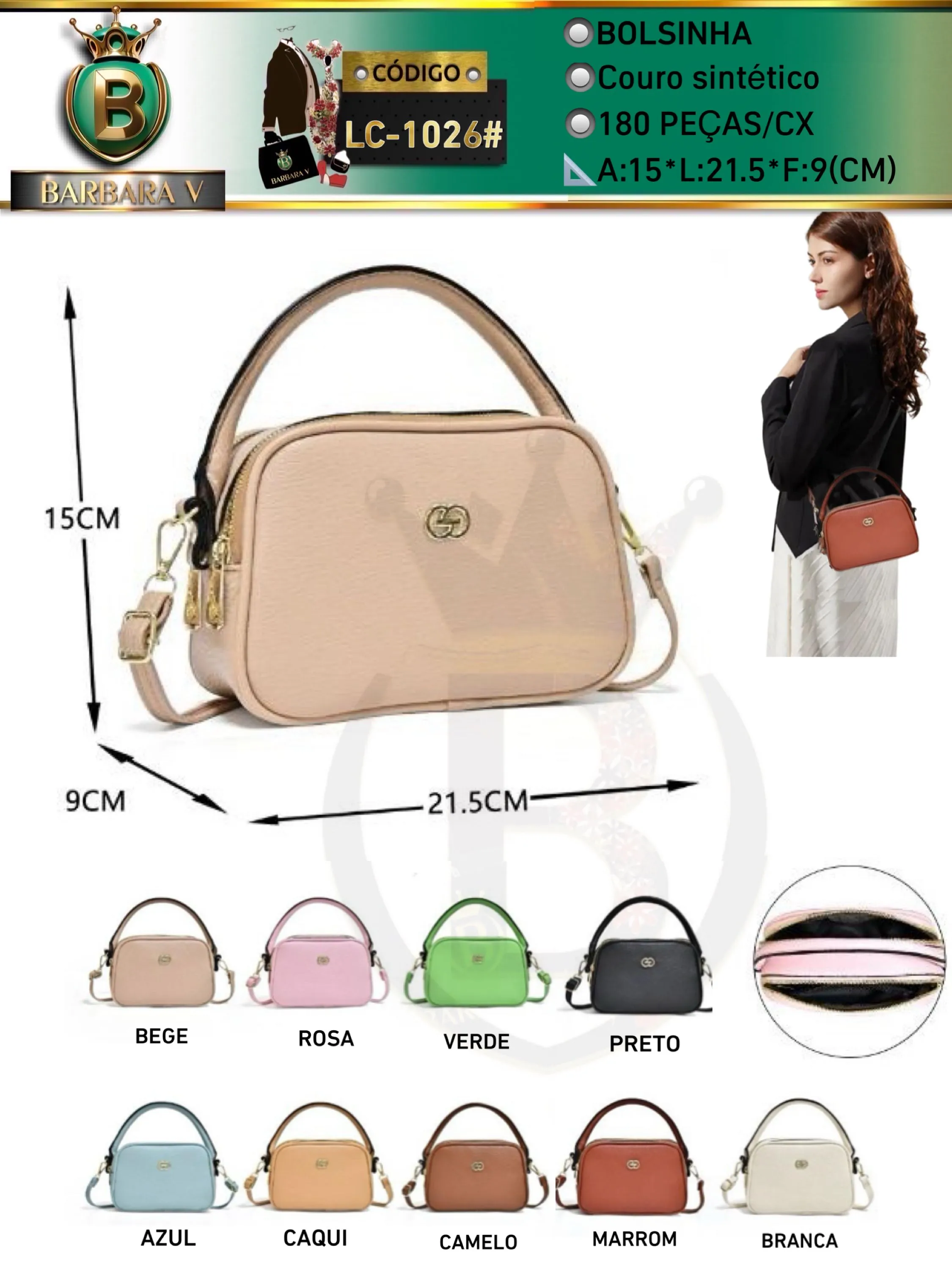 BARBARA V BOLSAS/bolsinha feminina(LC-1026#)