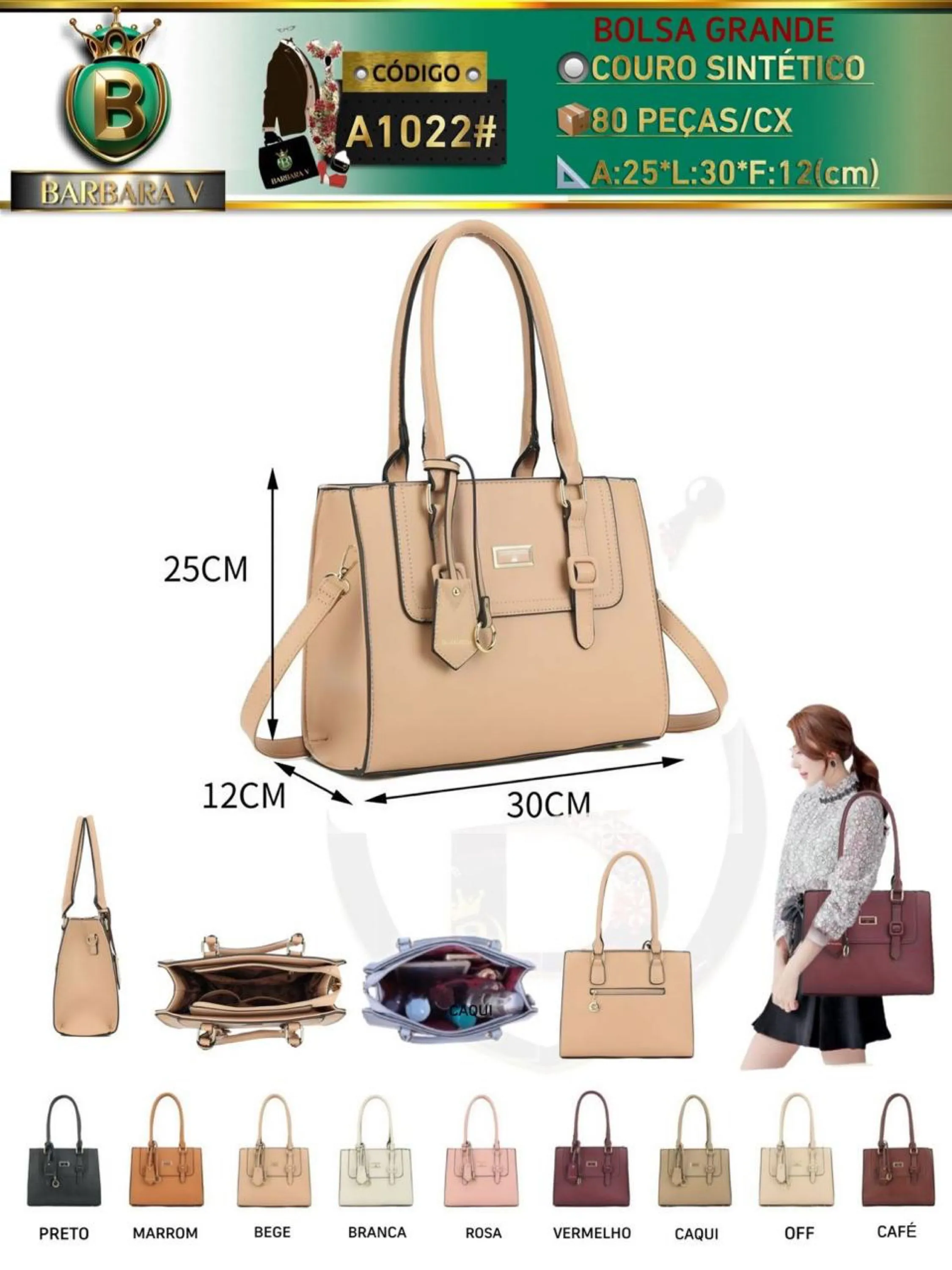 BARBARA V BOLSAS/bolsa grande feminina (A1022#)