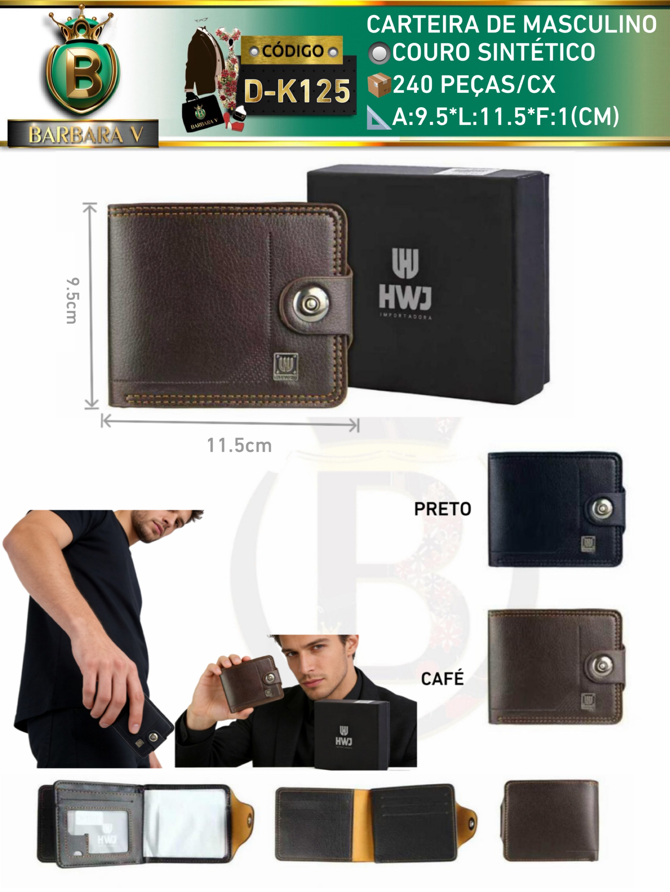 BARBARA V BOLSAS/carteira de masculino(D-K125)