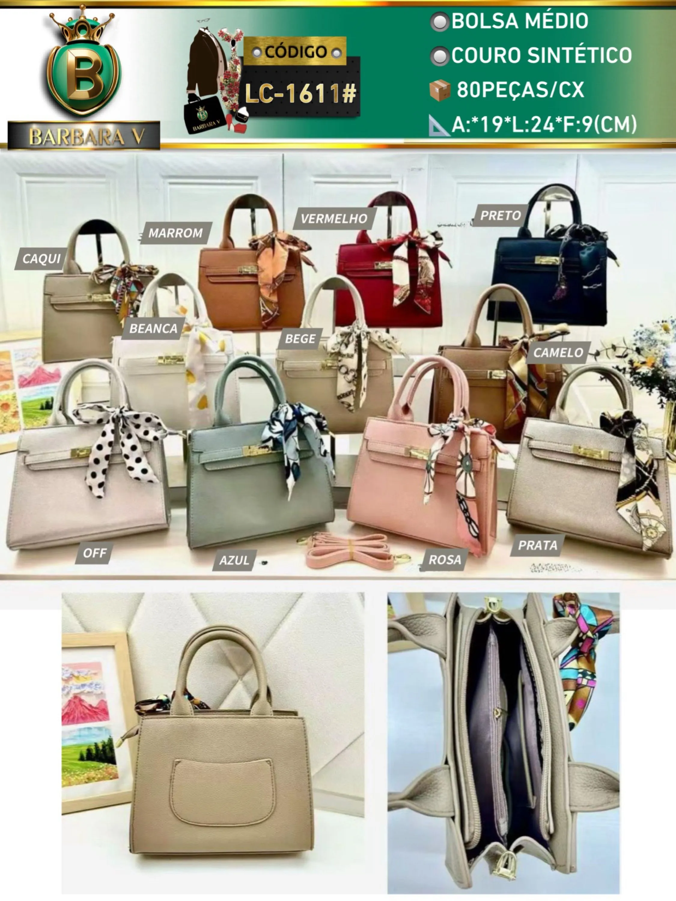 BARBARA V BOLSAS/Bolsa medio feminina(LC-1611#)