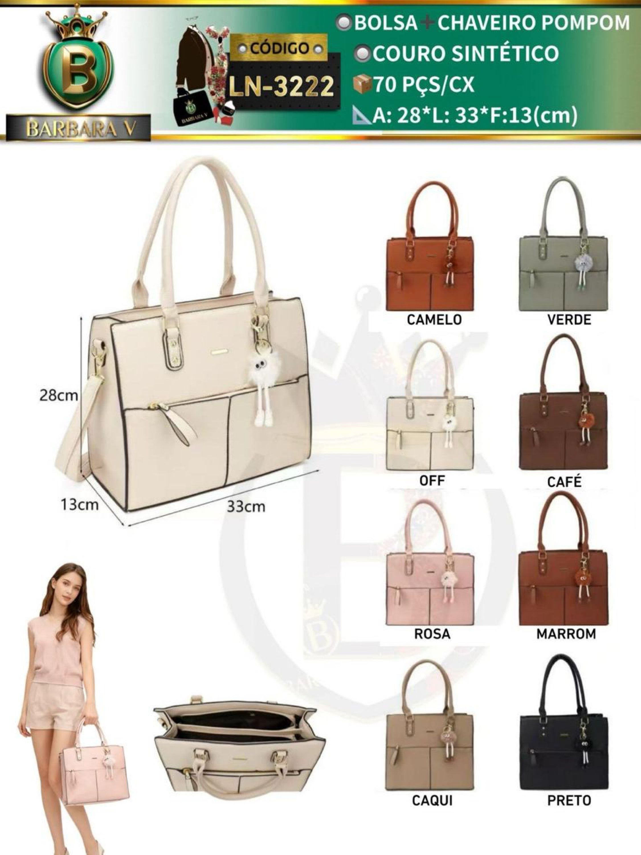 BARBARA V BOLSAS/bolsa feminina (LN-3222)