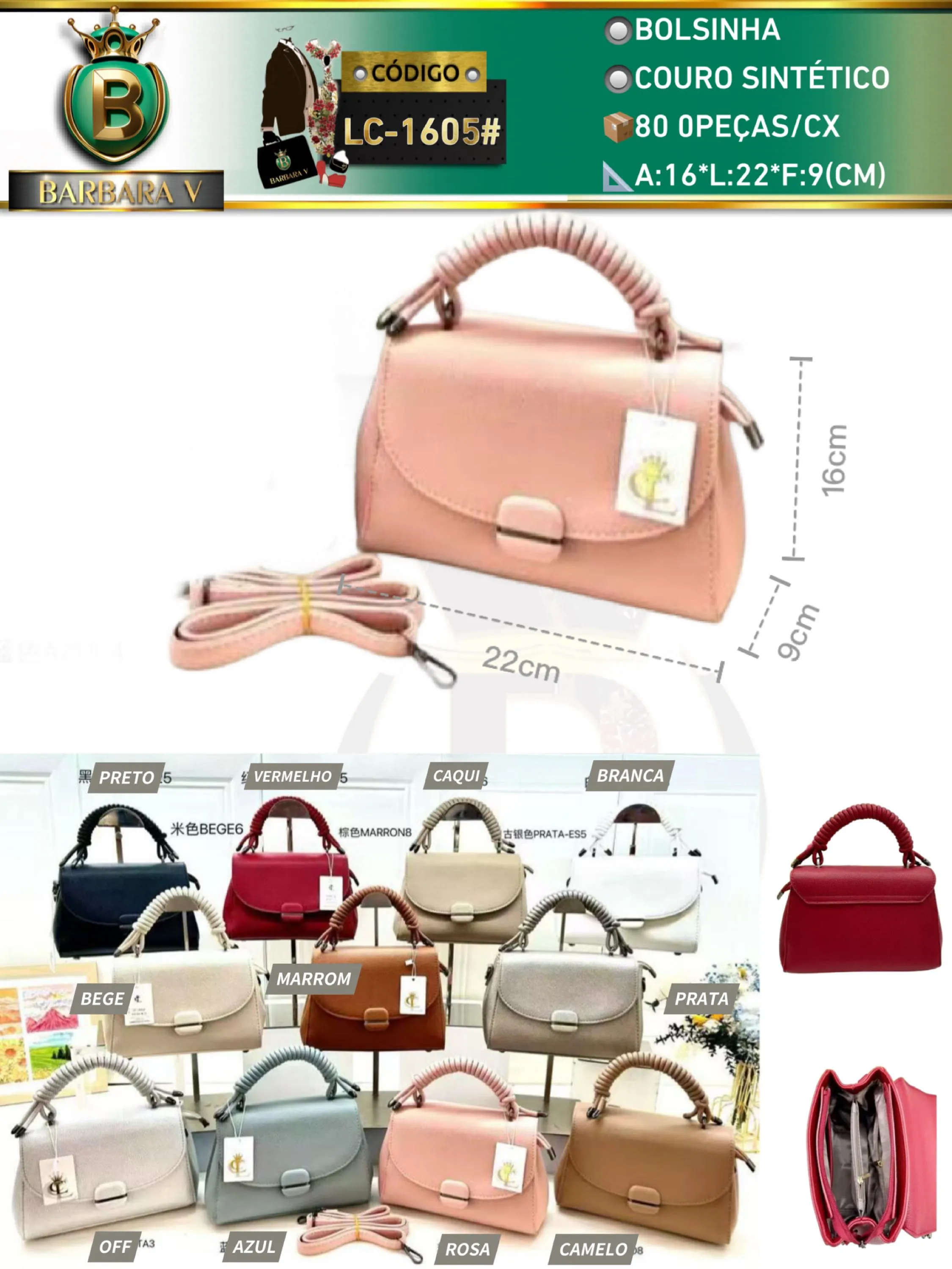 BARBARA V BOLSAS/bolsinha feminha(LC-1605#)