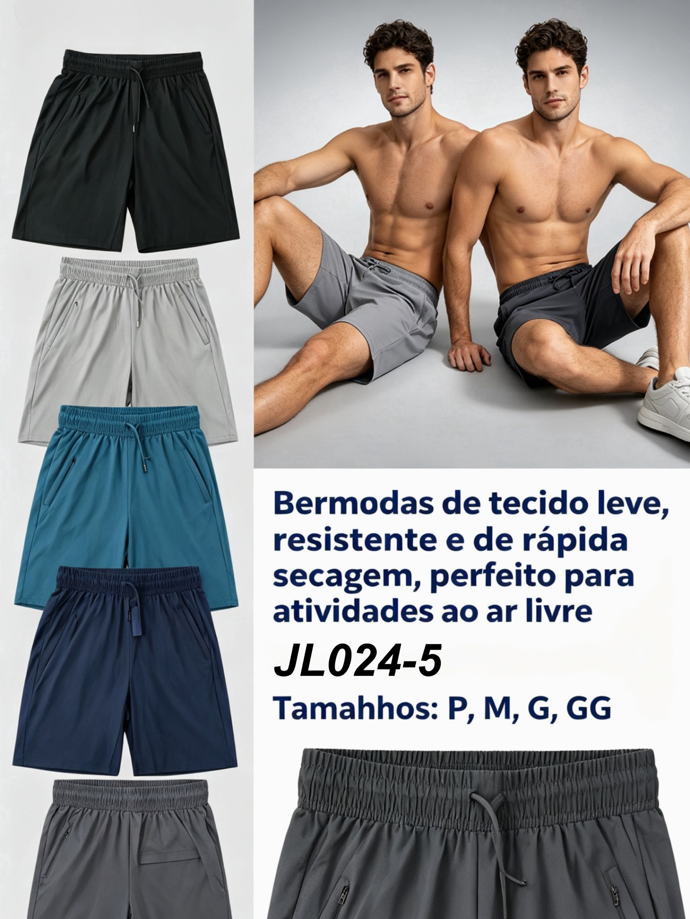 24 peças cor e tamanho sortido Shorts Esportivos （JL024-5）