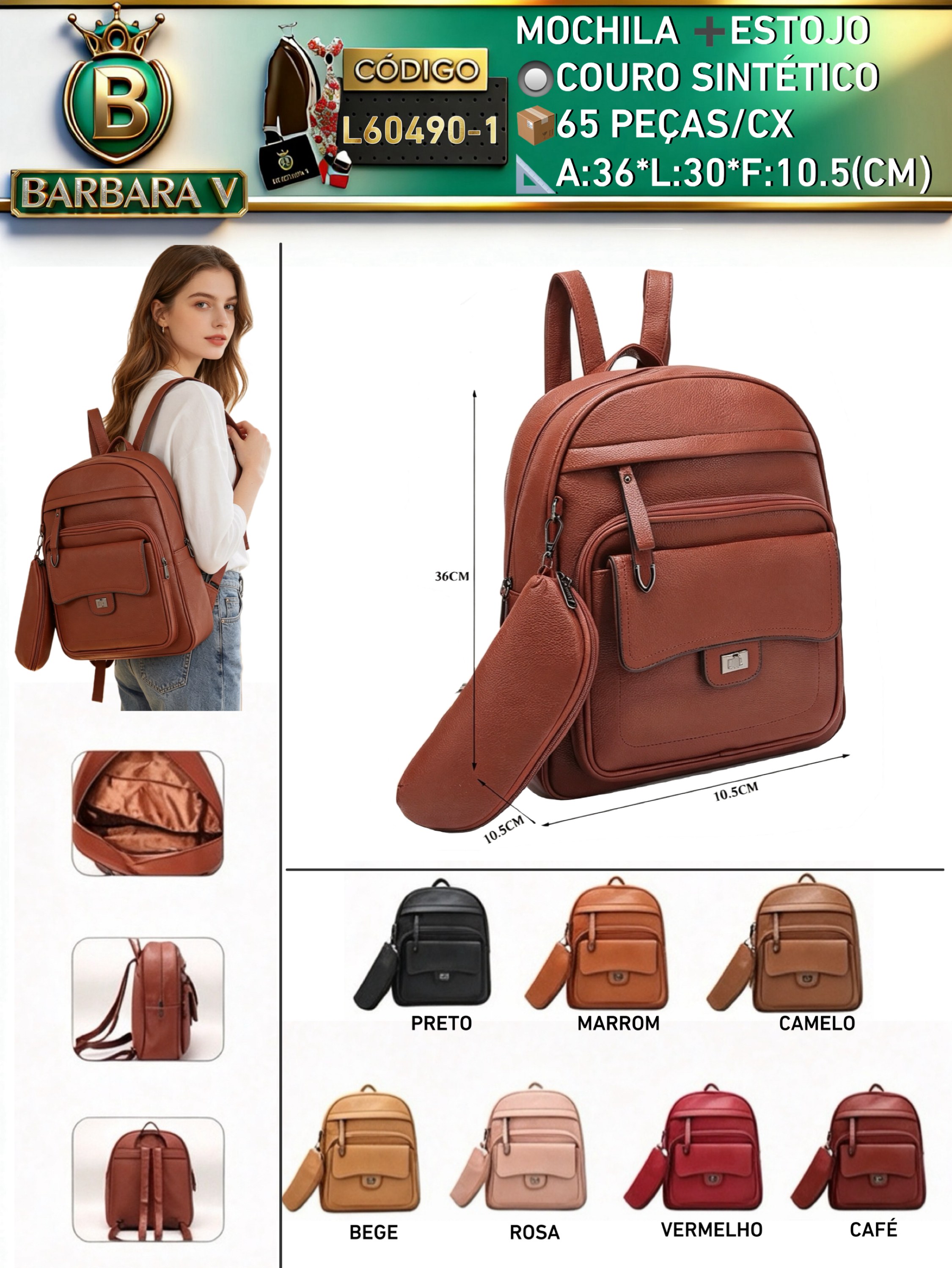 BARBARA V BOLSAS/mochila com estojo(L60490-1)