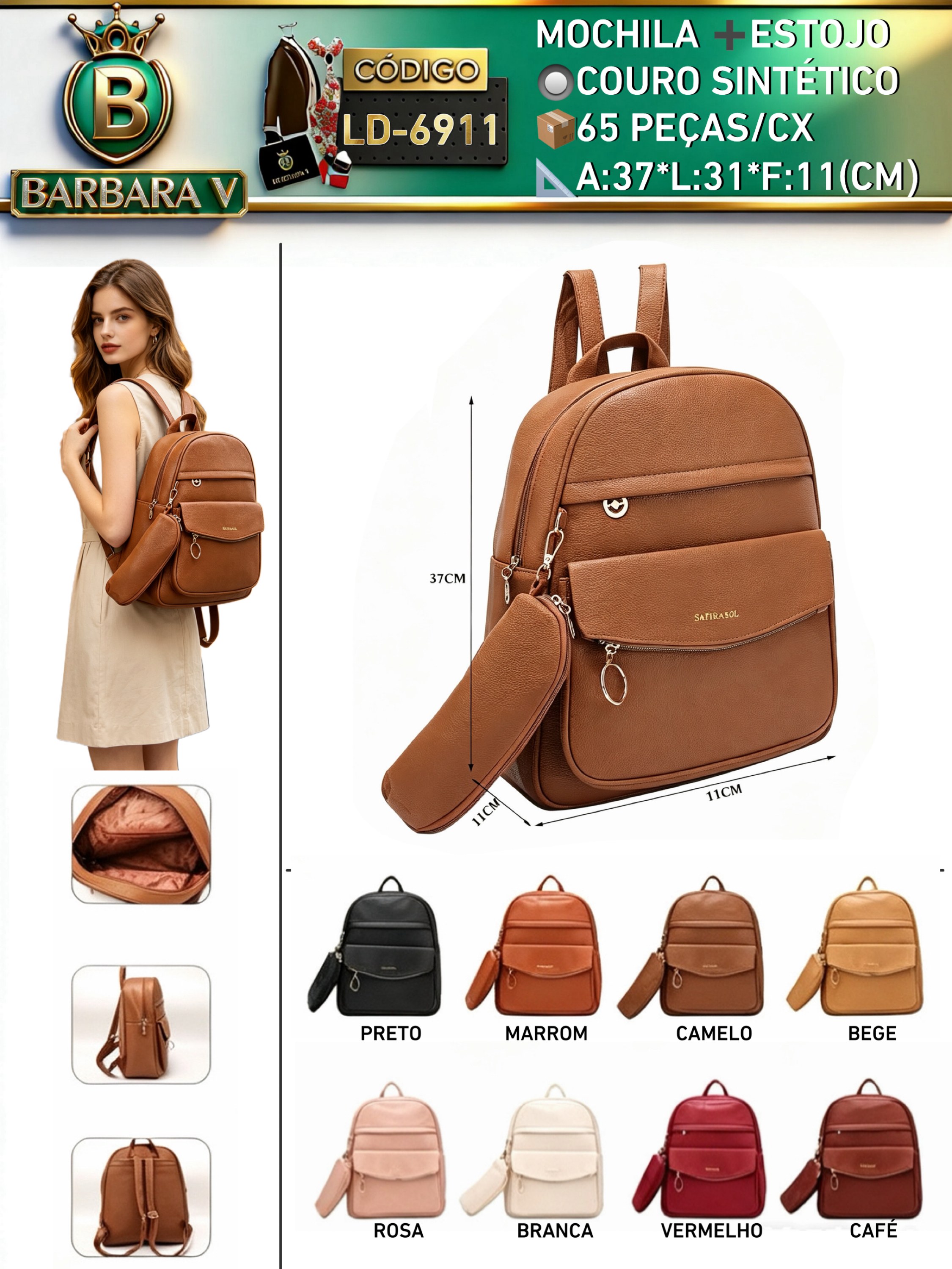 BARBARA V BOLSAS/mochila com estojo(LD-6911)